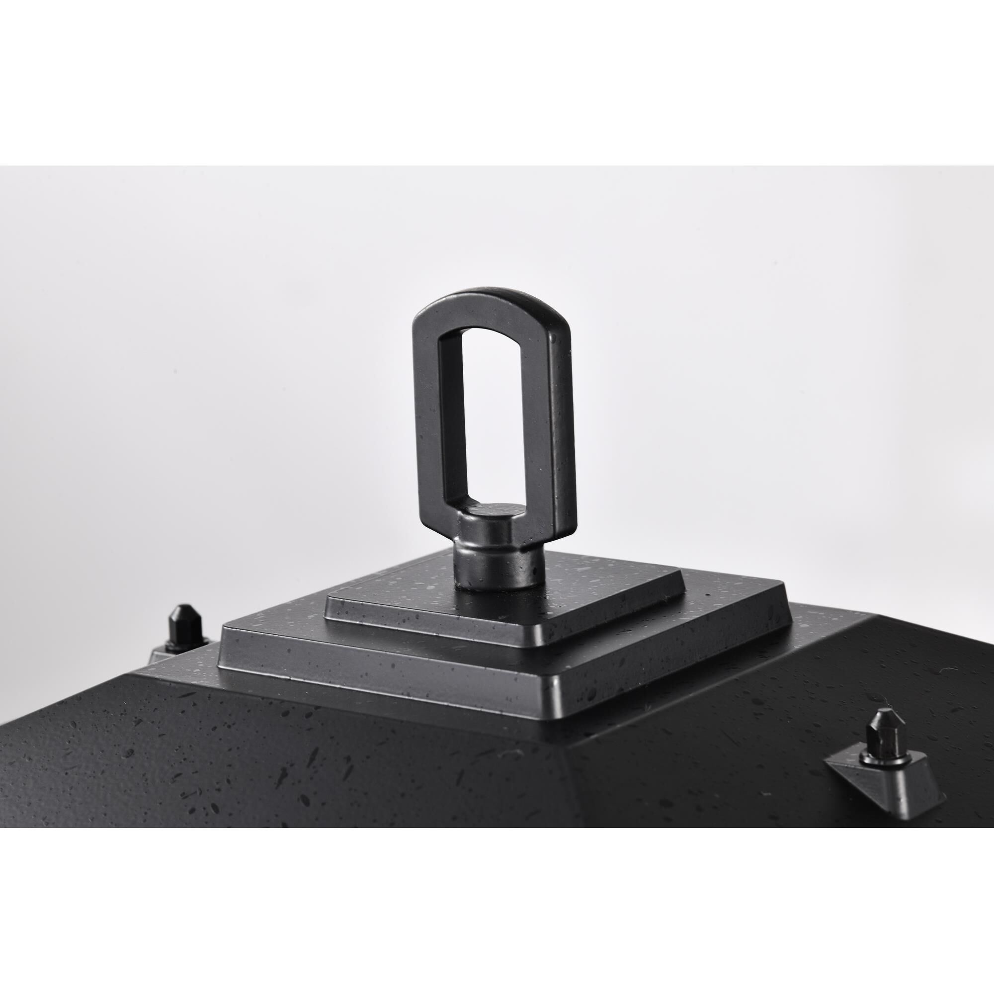 Shown in Textured Black finish and Seeded glass and Seeded shade