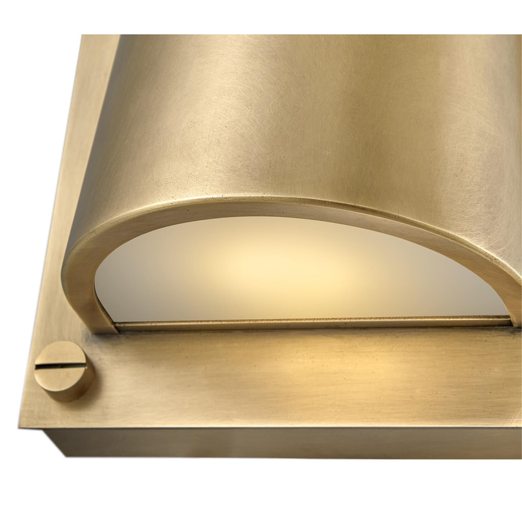 Shown in Heritage Brass finish and Etched glass