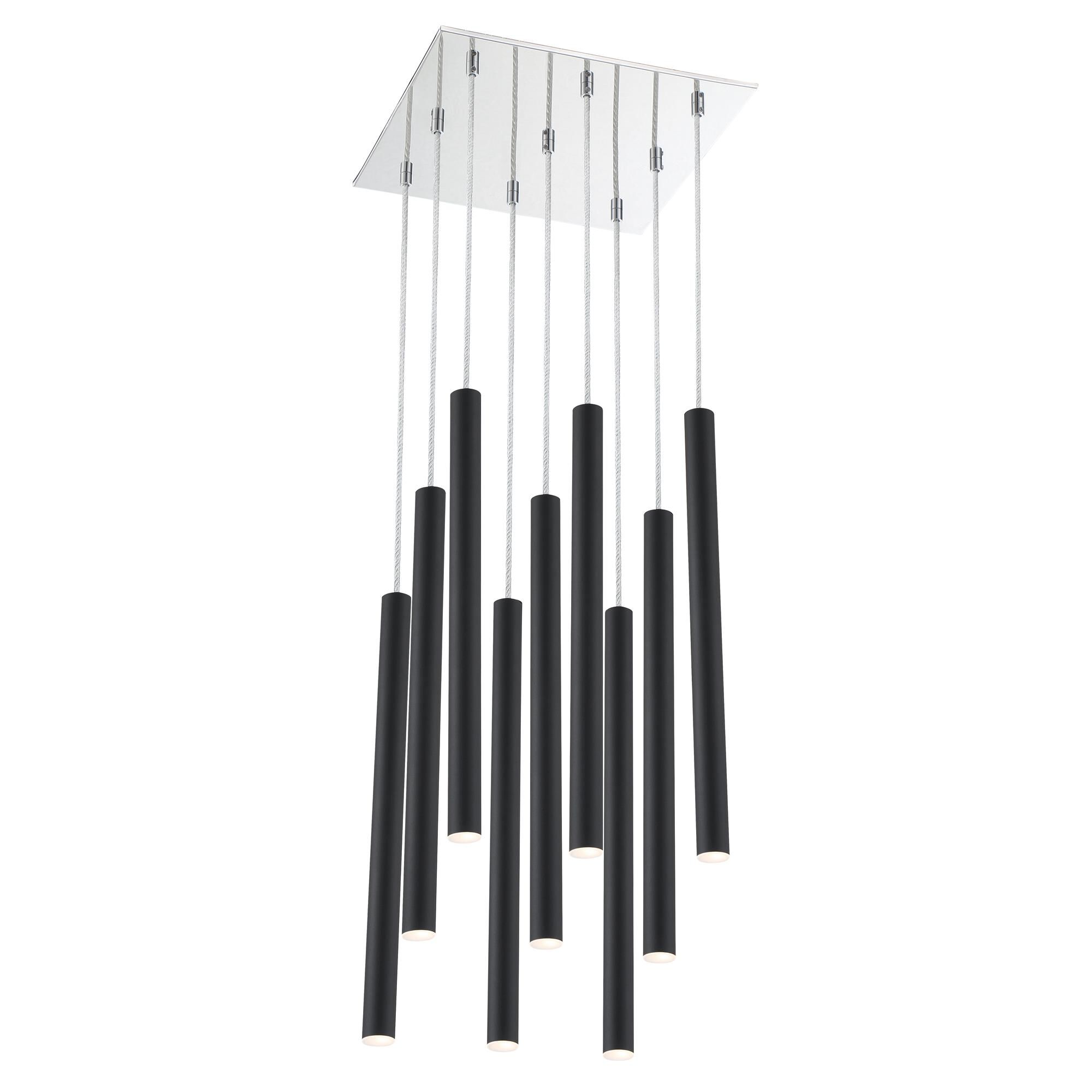 Shown in Chrome finish and Steel glass and Steel shade