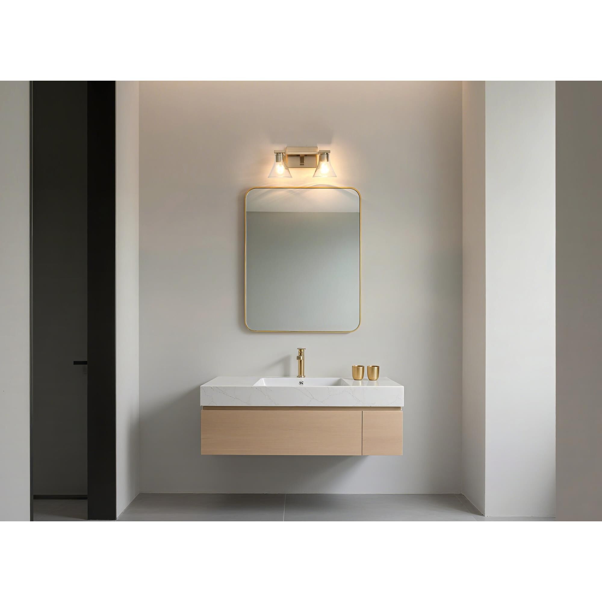 Shown in Champagne Gold finish and Clear glass