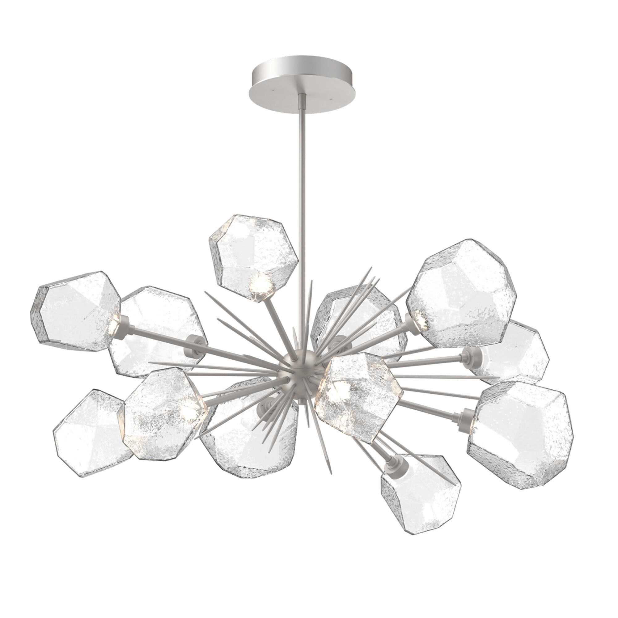 Shown in Metallic Beige Silver finish and Clear glass