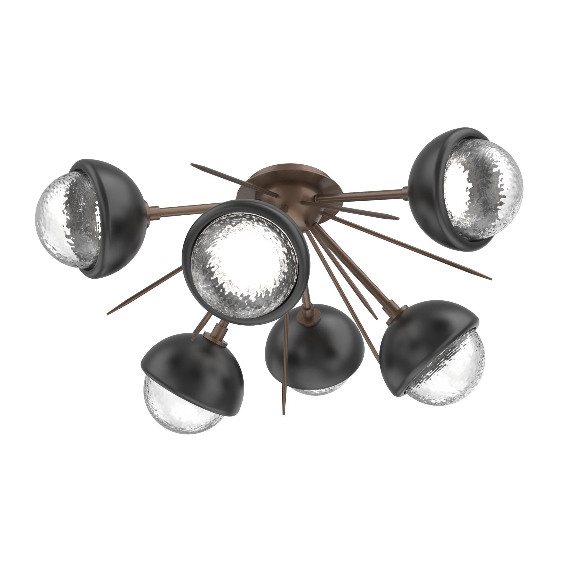 Shown in Burnished Bronze finish and Clear glass and Matte Black accent
