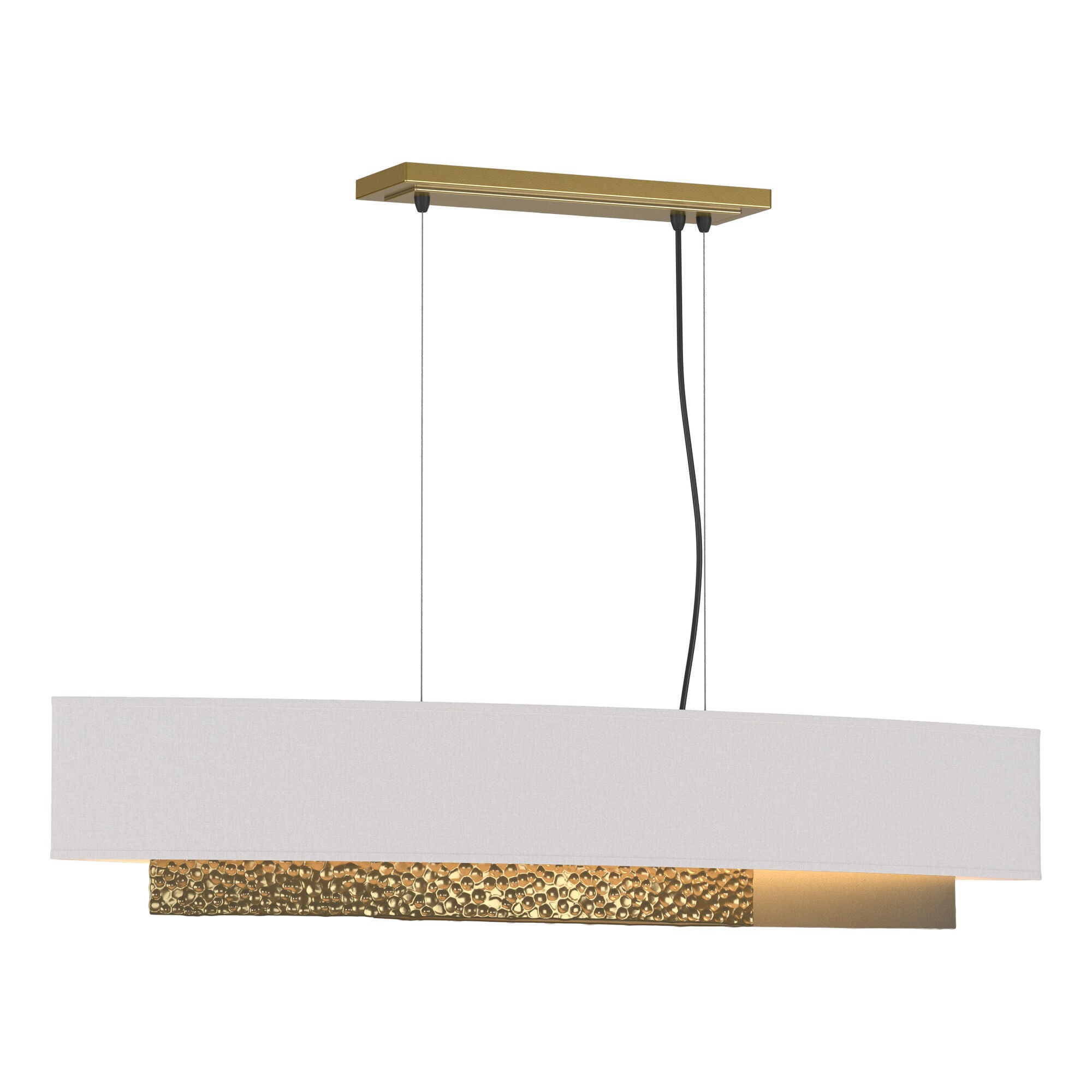 Shown in Modern Brass finish and Flax shade