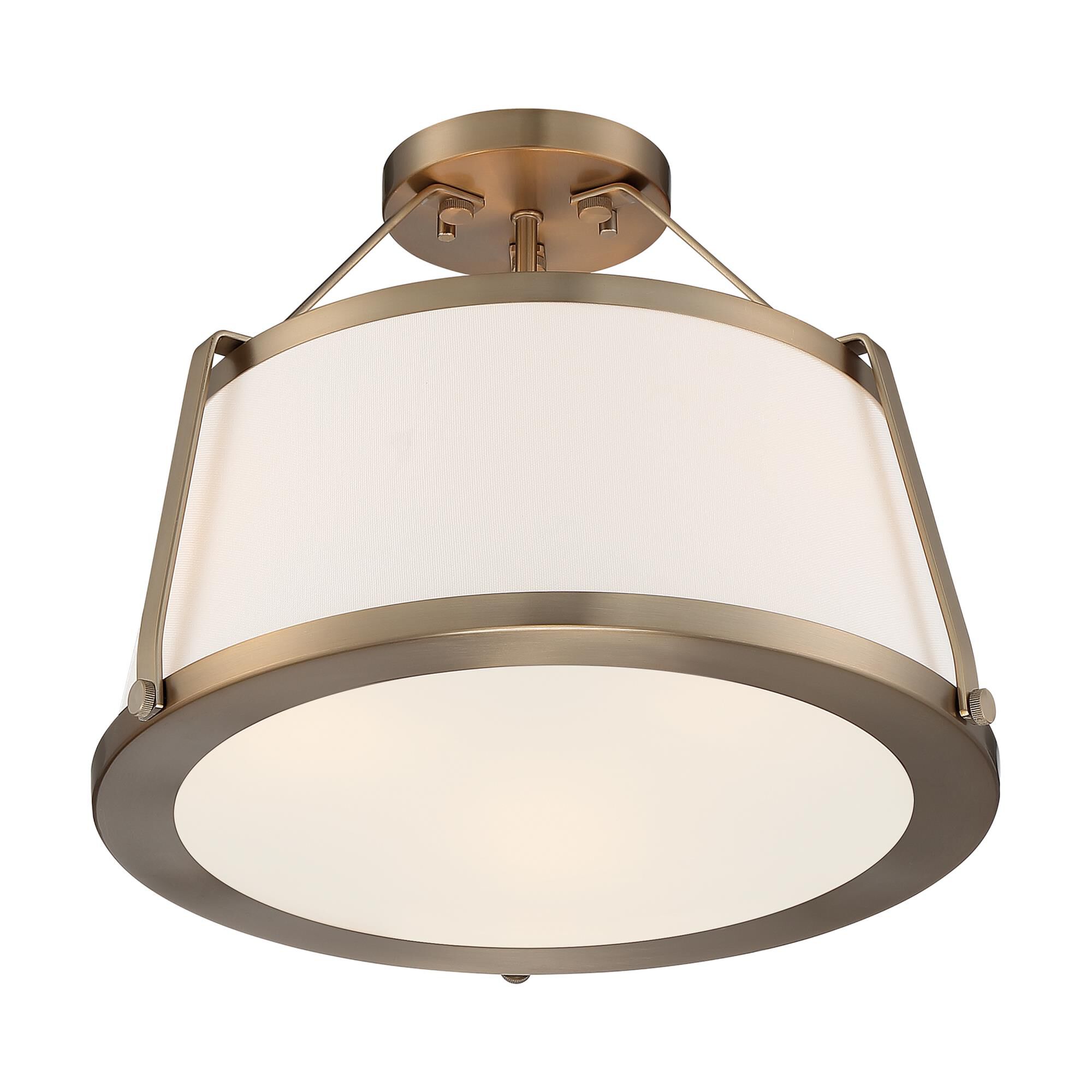 Satco Cutty 15 Inch 3 Light Semi Flush Mount by Nuvo Lighting