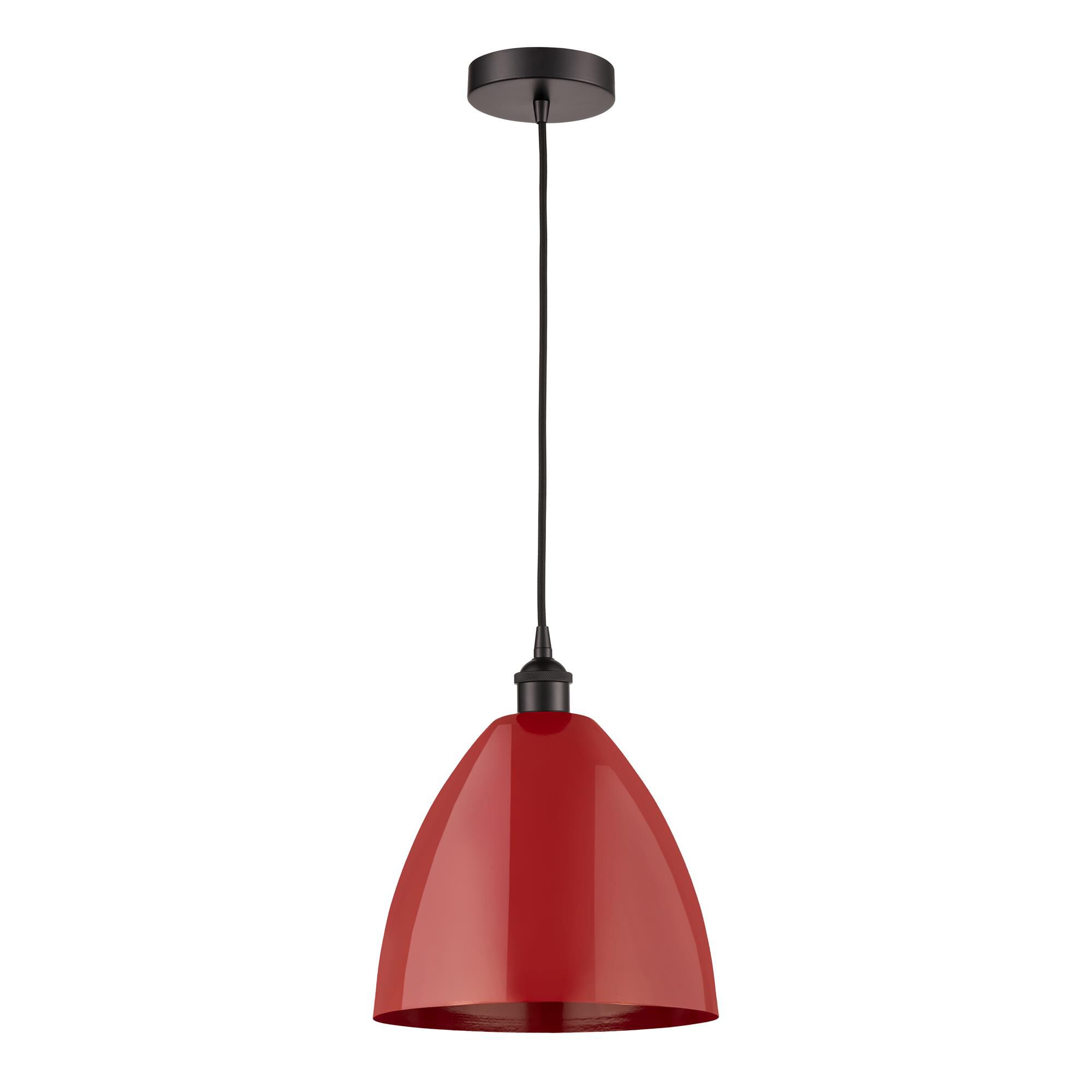 Shown in Oil Rubbed Bronze finish and Red Plymouth Dome shade