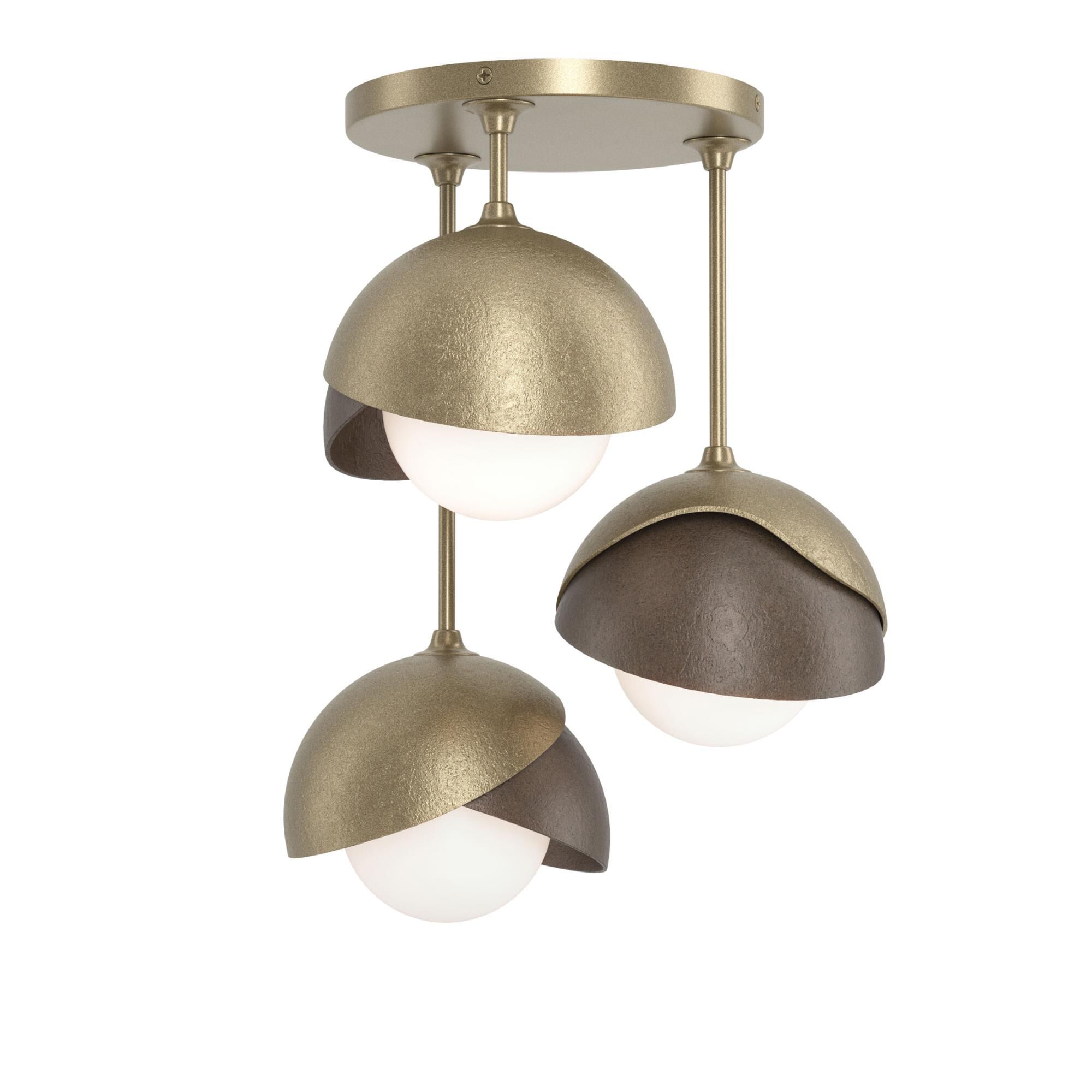 Shown in Soft Gold finish and Opal glass and Bronze  accent