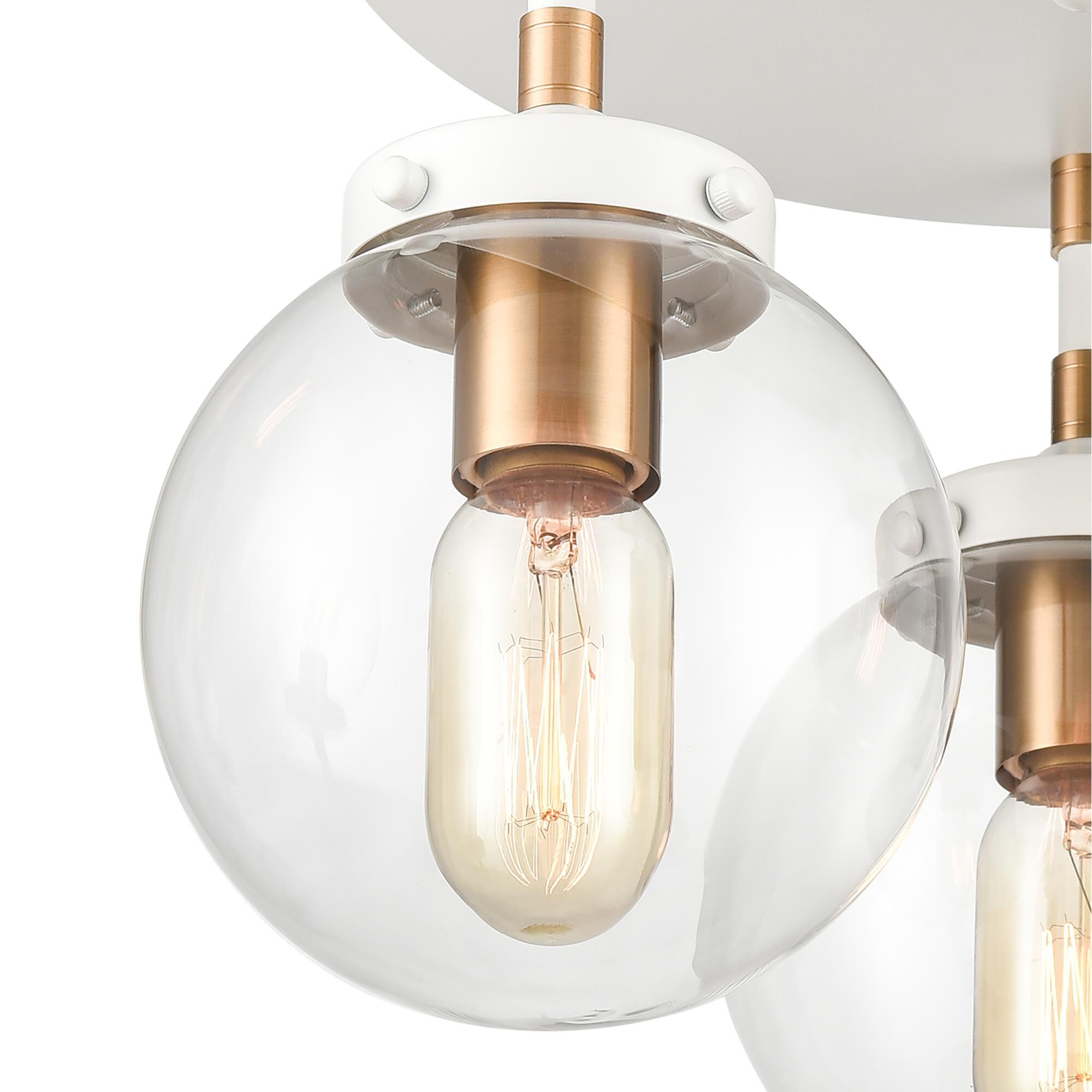 Shown in White finish and Clear glass