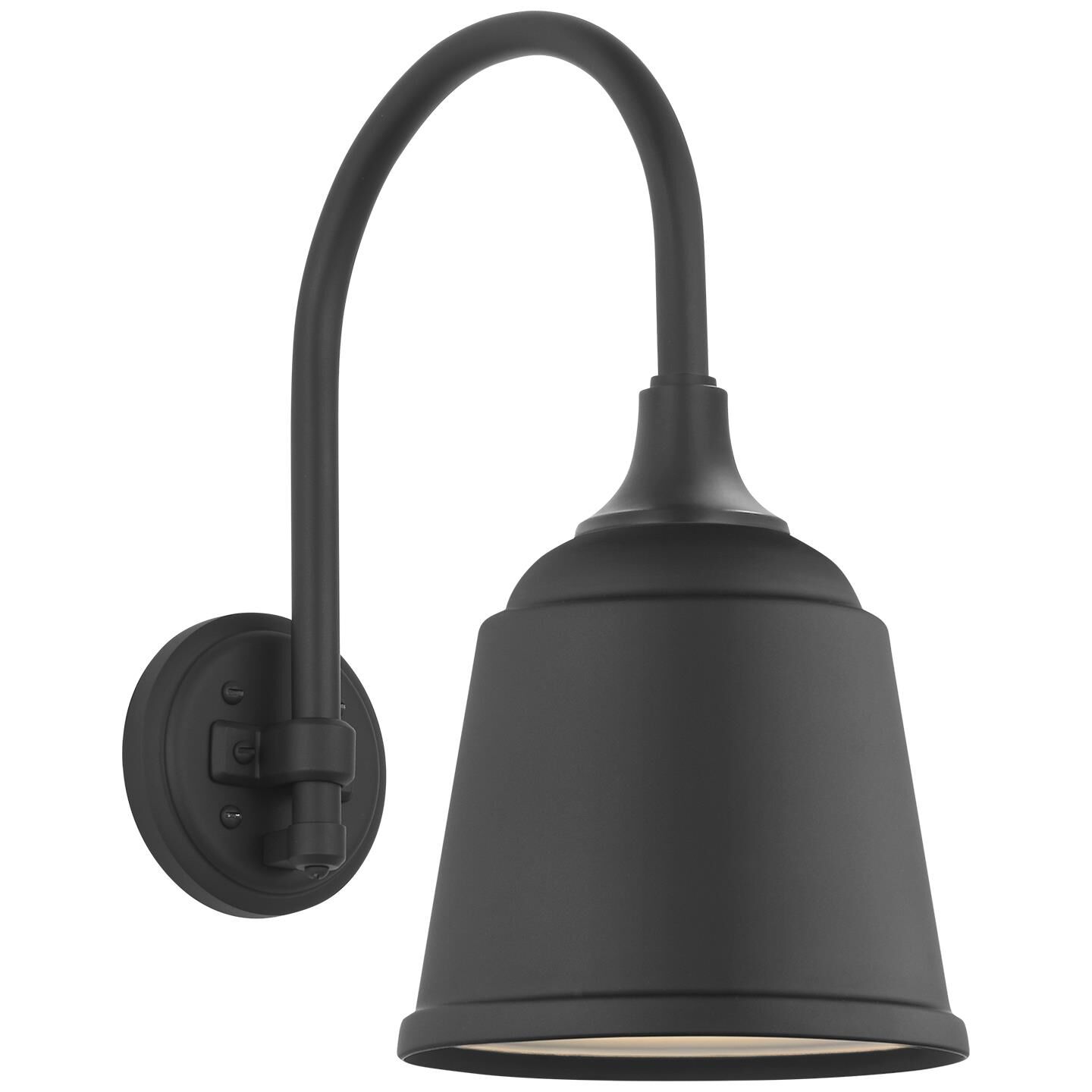 Shown in Matte Black finish and Matte Black Rockhouse shade