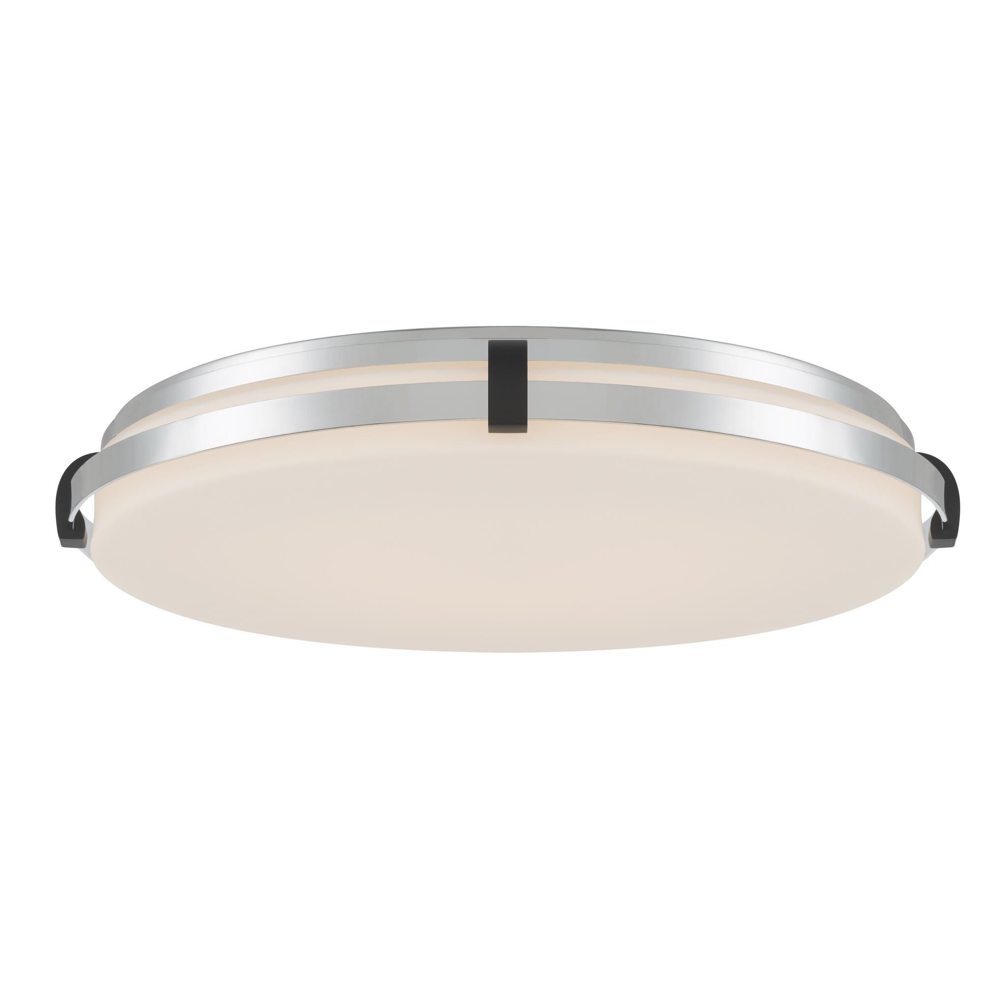 Shown in Chrome and Dark Matte Black finish and Etched White glass