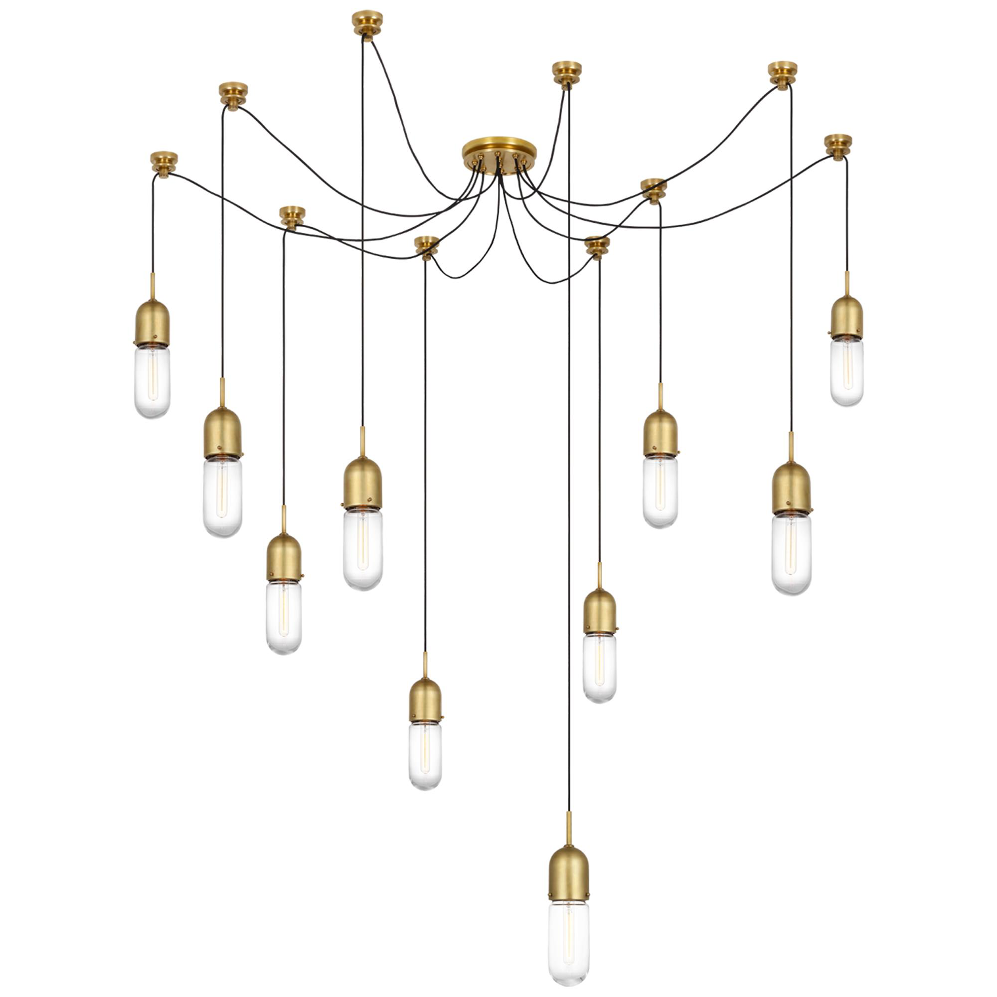 Shown in Hand-Rubbed Antique Brass finish and Clear glass