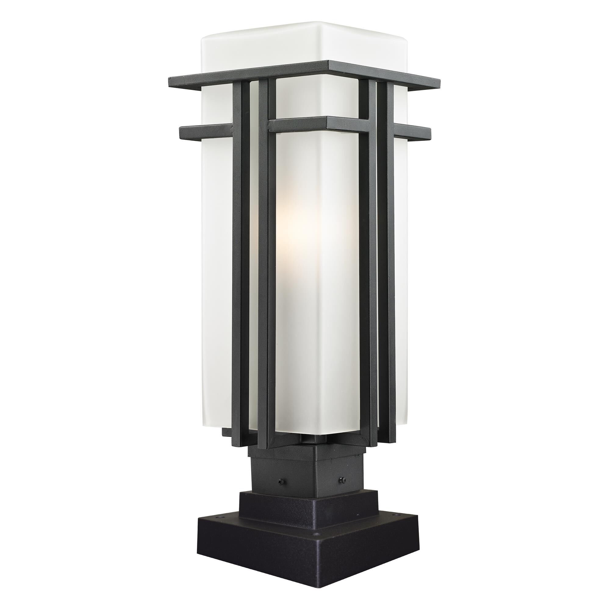 Shown in Black finish and Glass shade