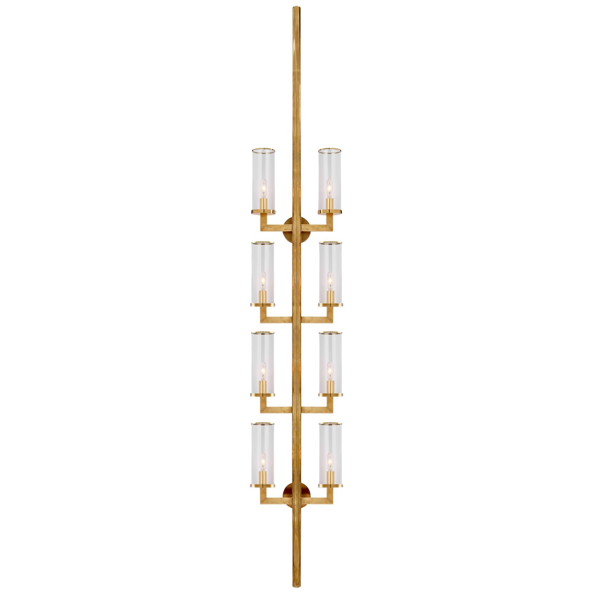Shown in Antique-Burnished Brass finish and Clear glass