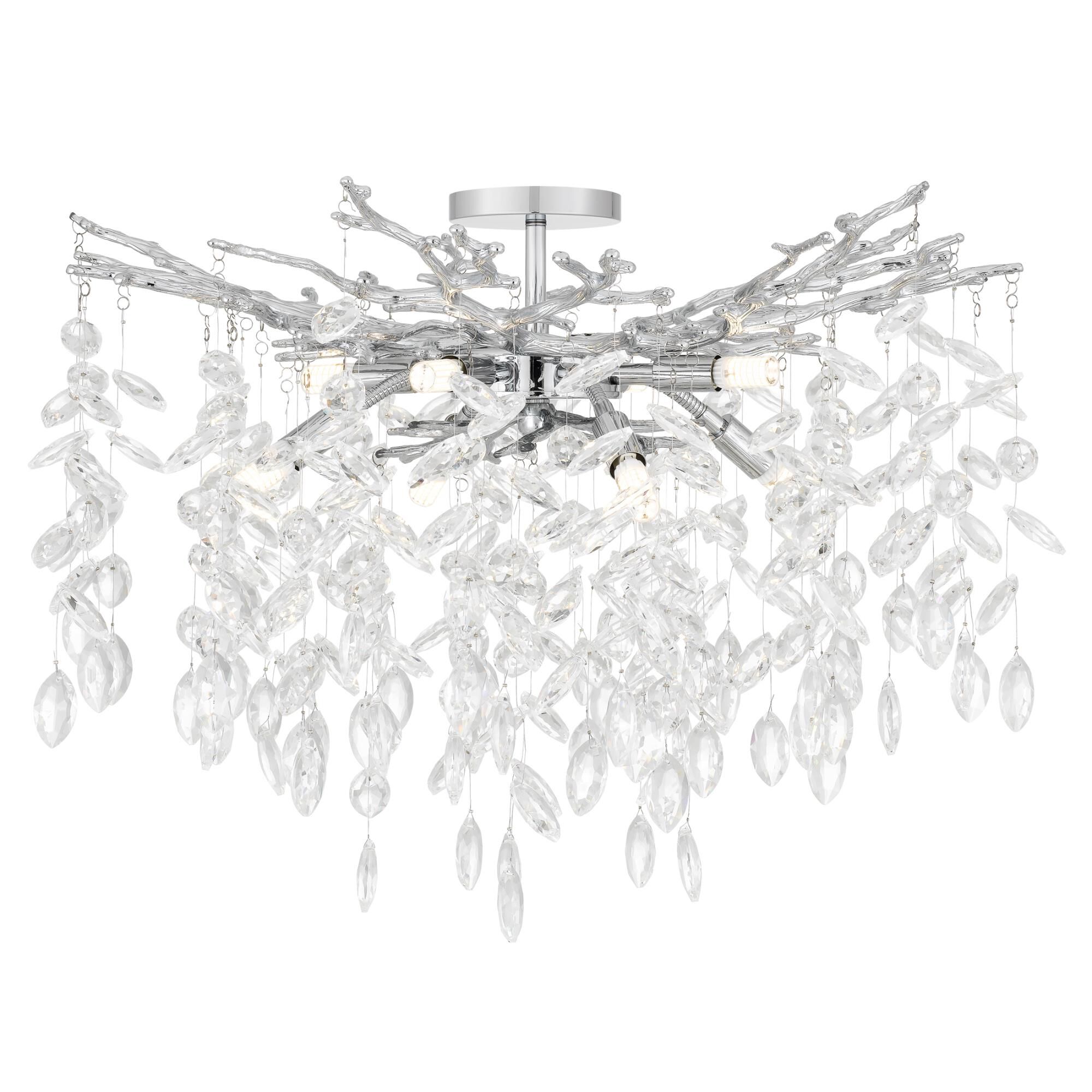 Shown in Polished Chrome finish and Crystal Glass shade