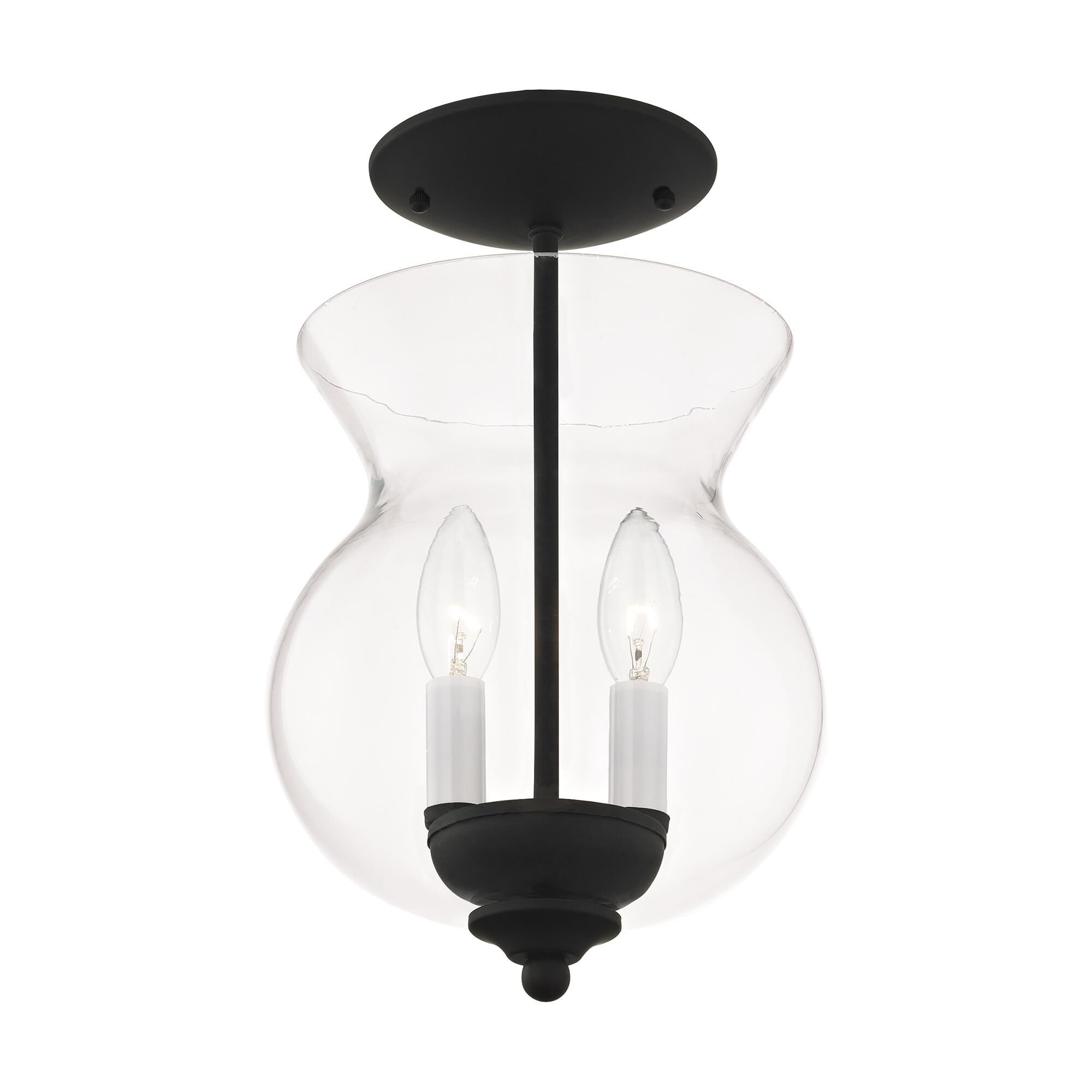 Home Basics 8 Inch 2 Light Semi Flush Mount by Livex Lighting