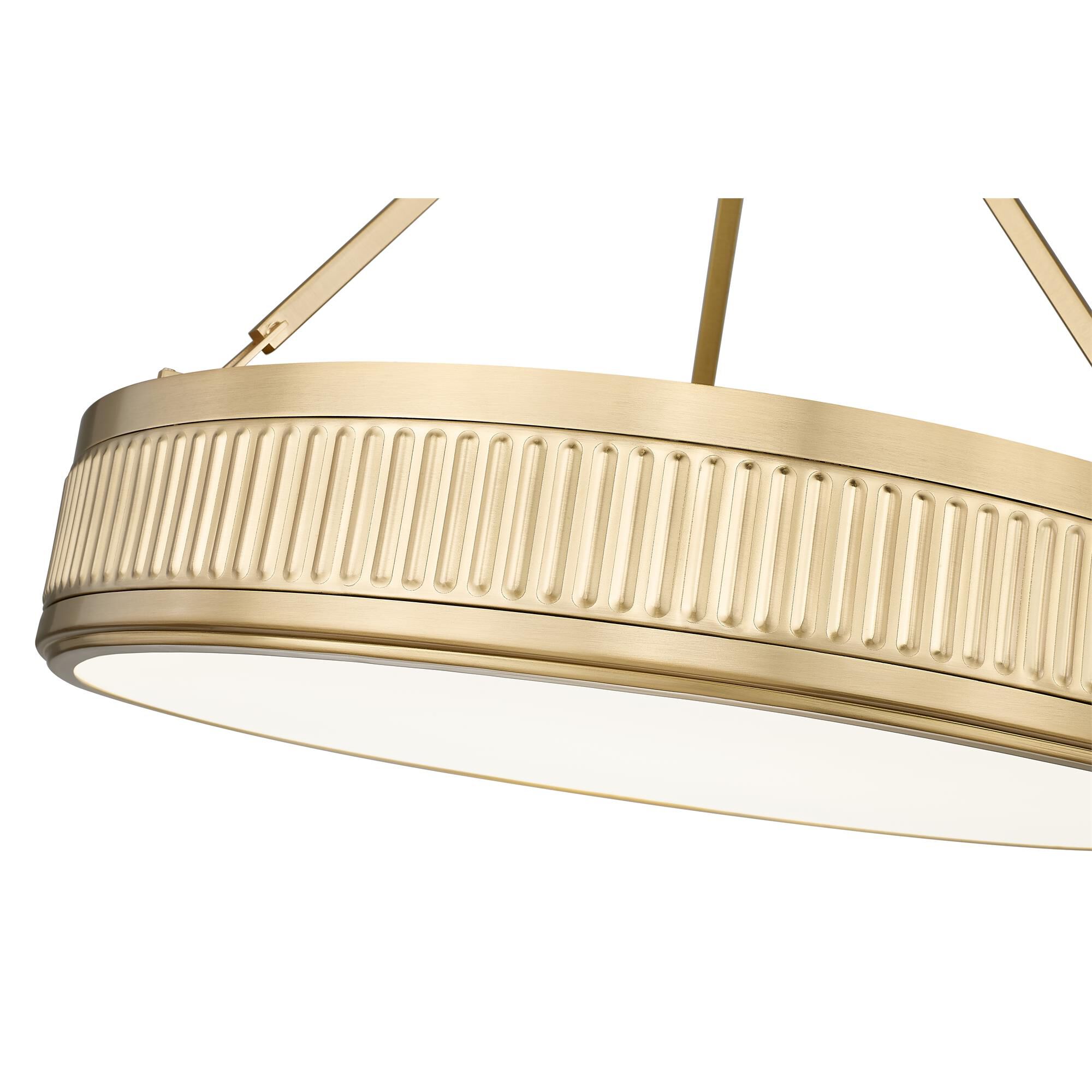 Shown in Modern Gold finish and White glass
