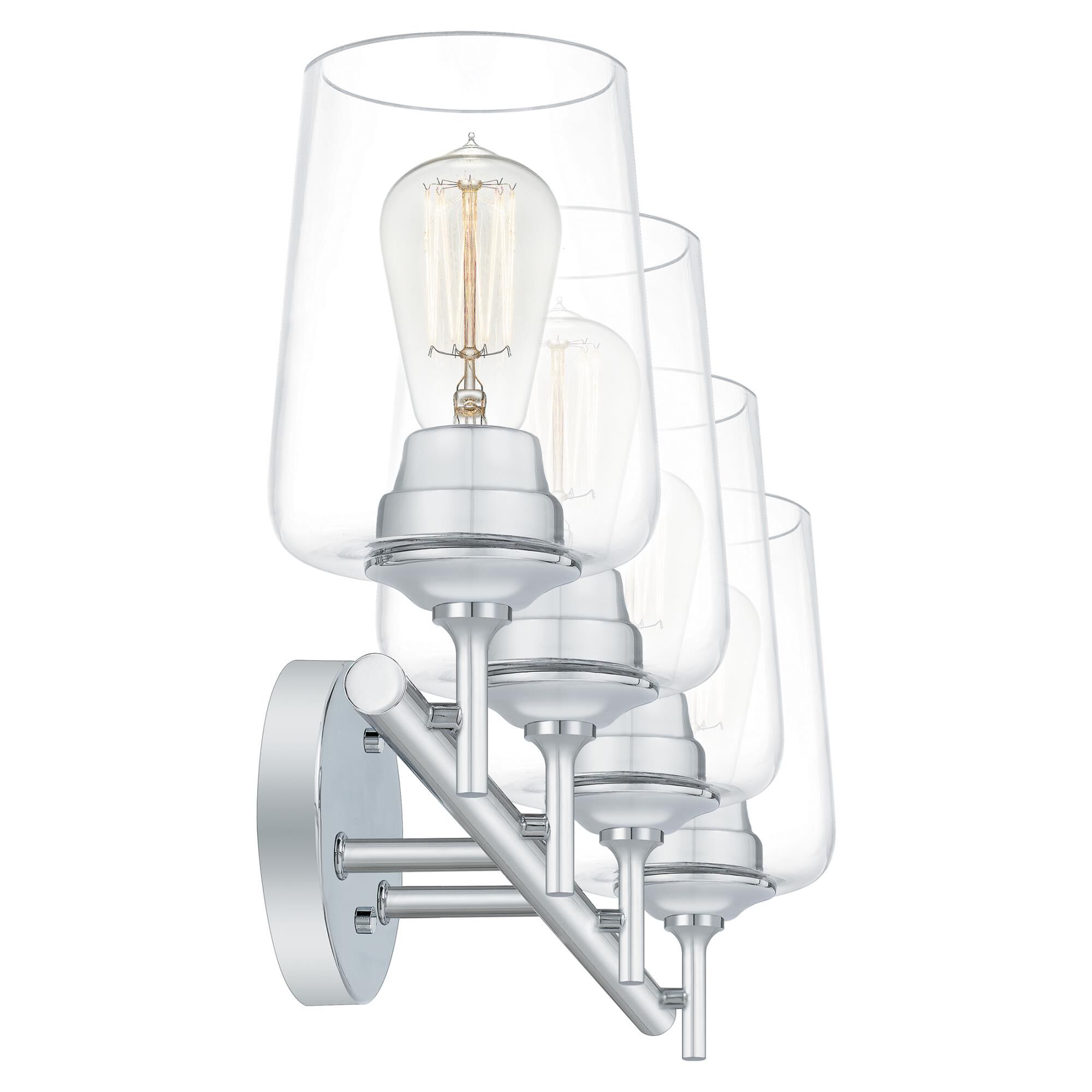 Shown in Polished Chrome finish and Clear Glass shade