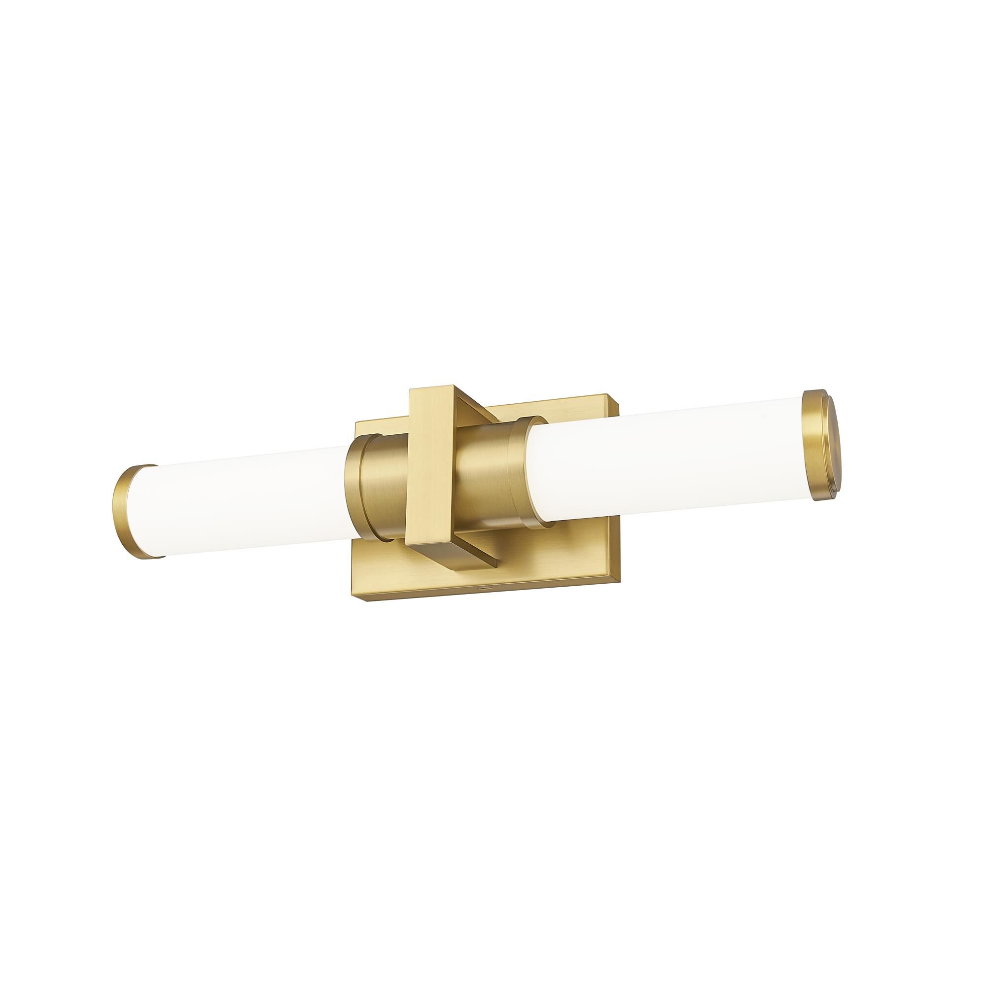 Shown in Modern Gold finish and Opal White glass and Opal White shade