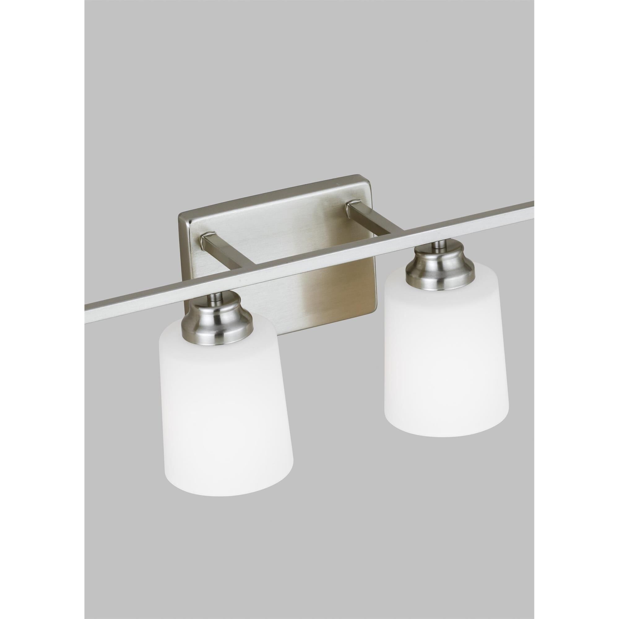 Shown in Brushed Nickel finish and Etched / White Inside Glass s shade