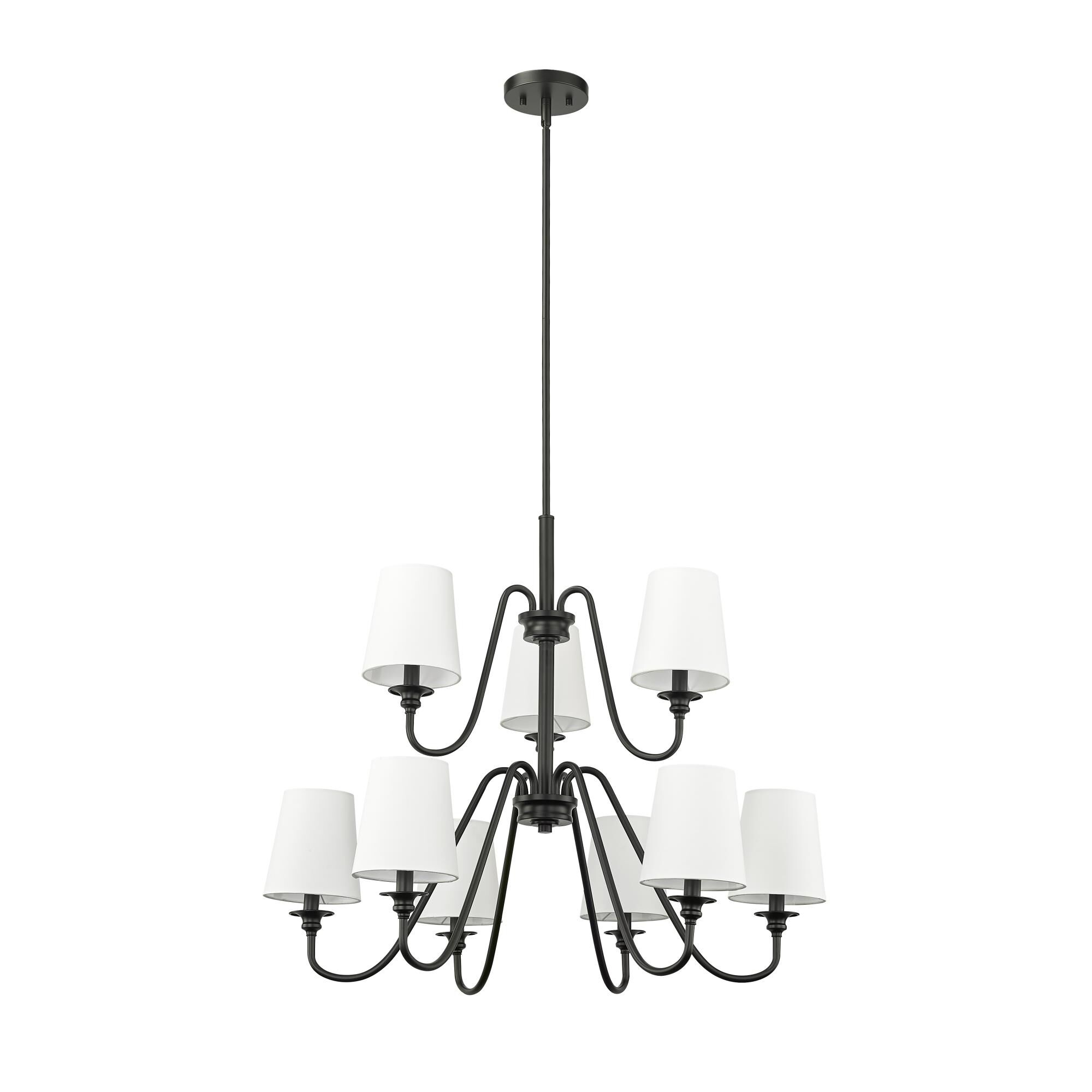 Shown in Matte Black finish and White glass