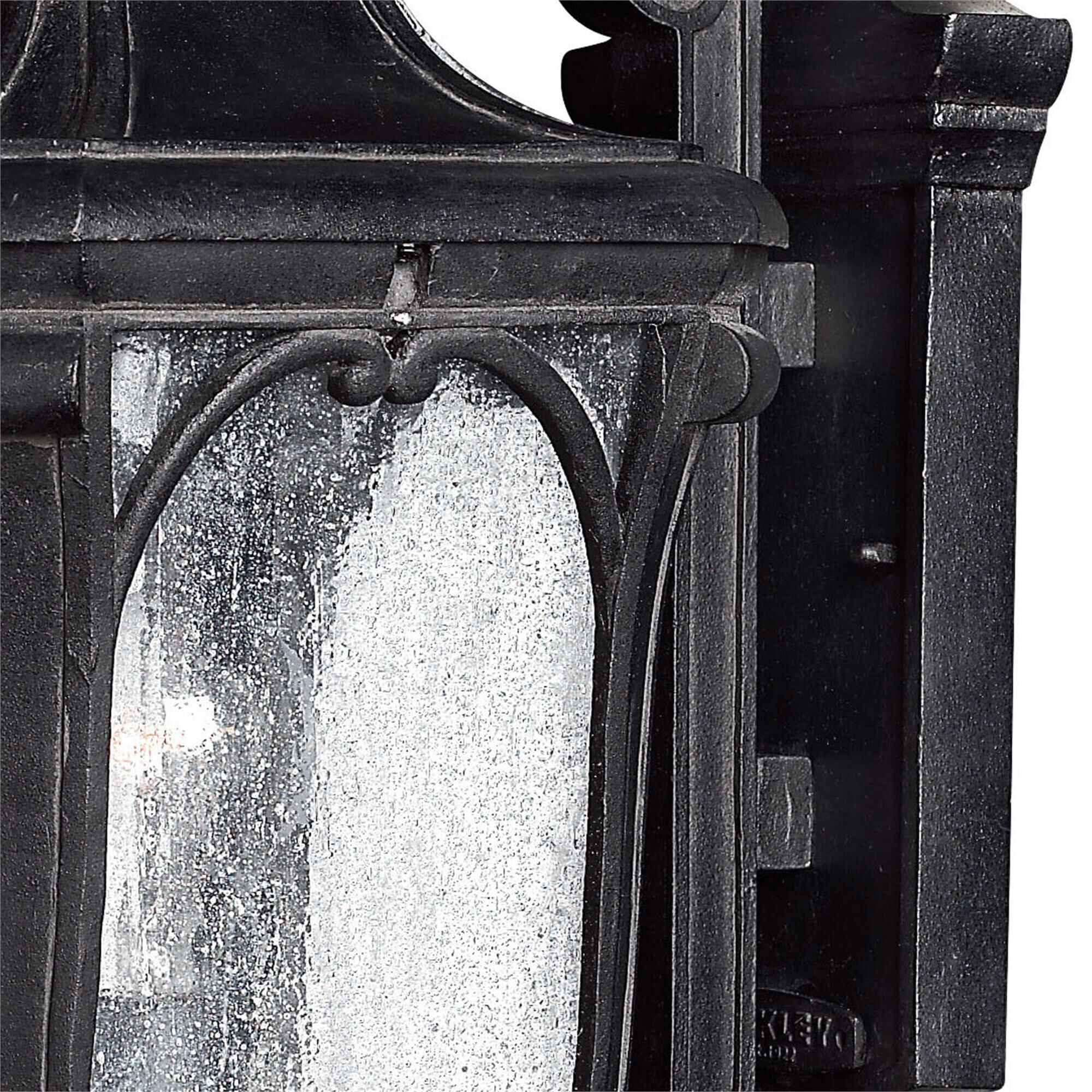 Shown in Museum Black finish and Clear Seedy glass