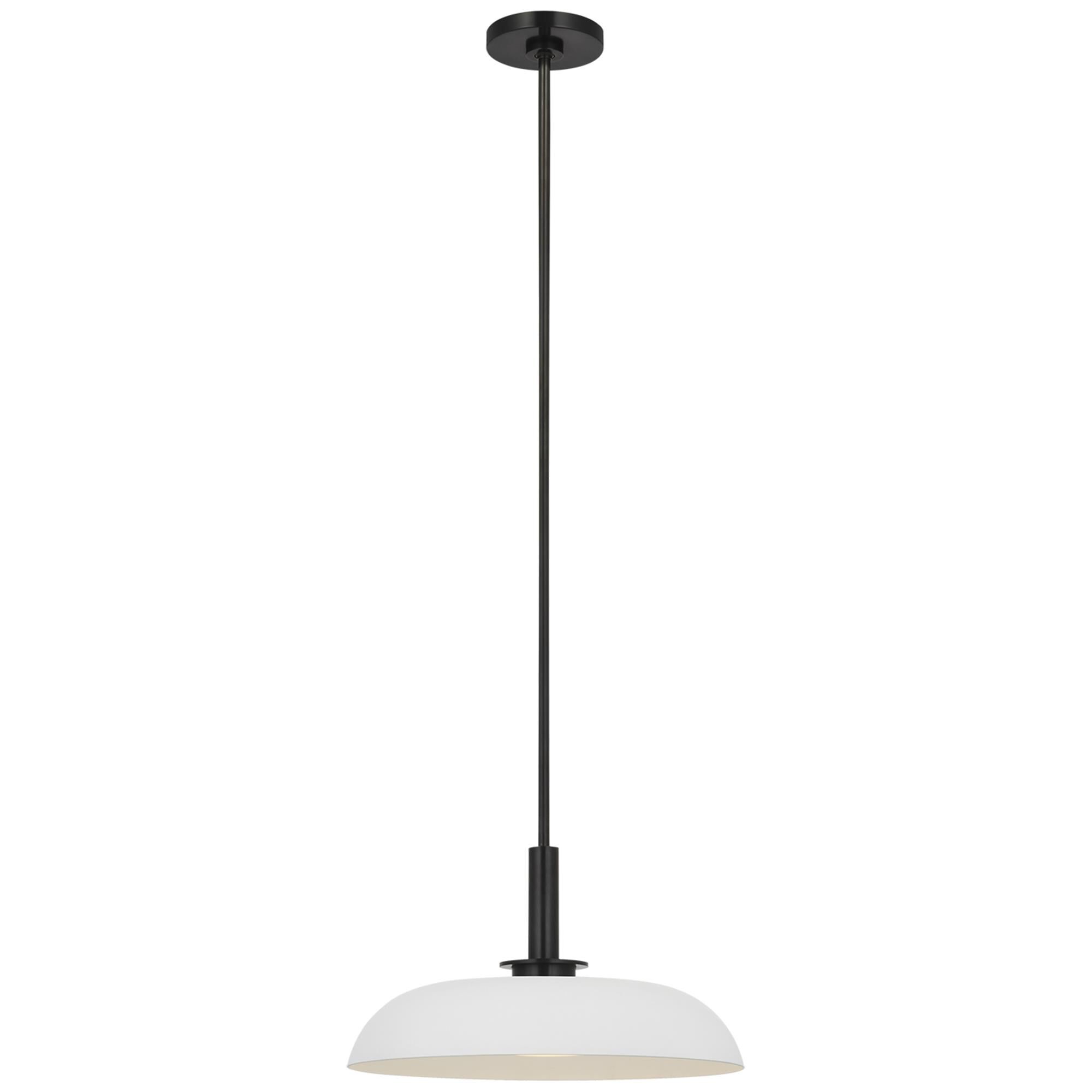 Shown in Bronze finish and White glass
