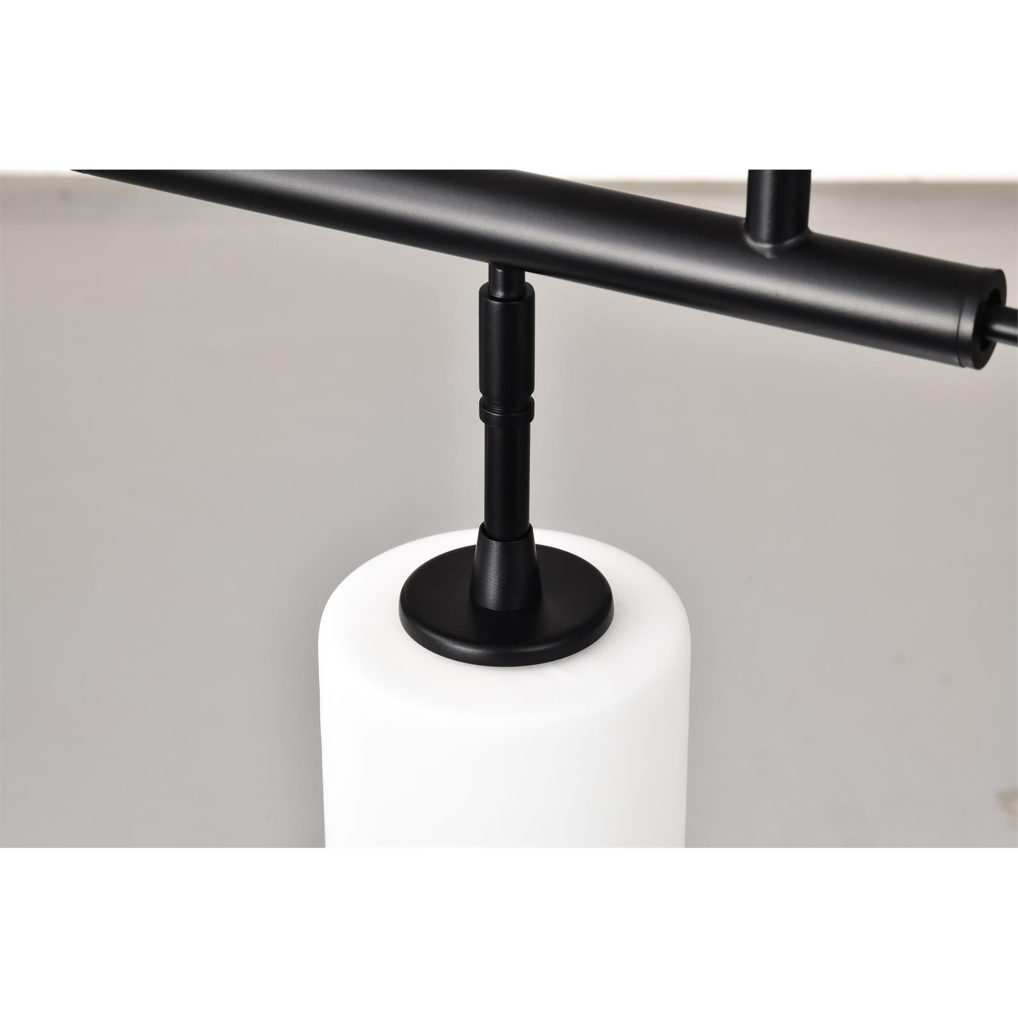 Shown in Matte Black finish and White Opal glass