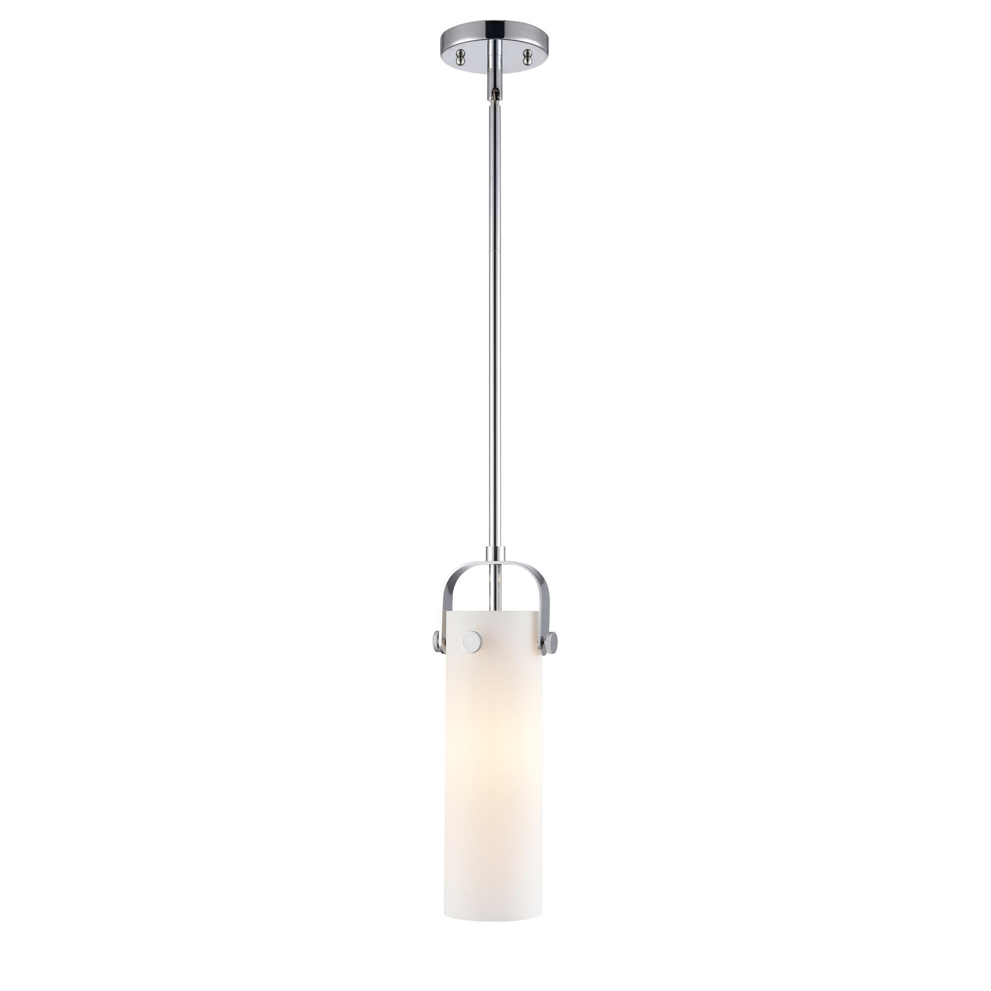 Shown in Polished Chrome finish and Matte White glass and Matte White Glass shade