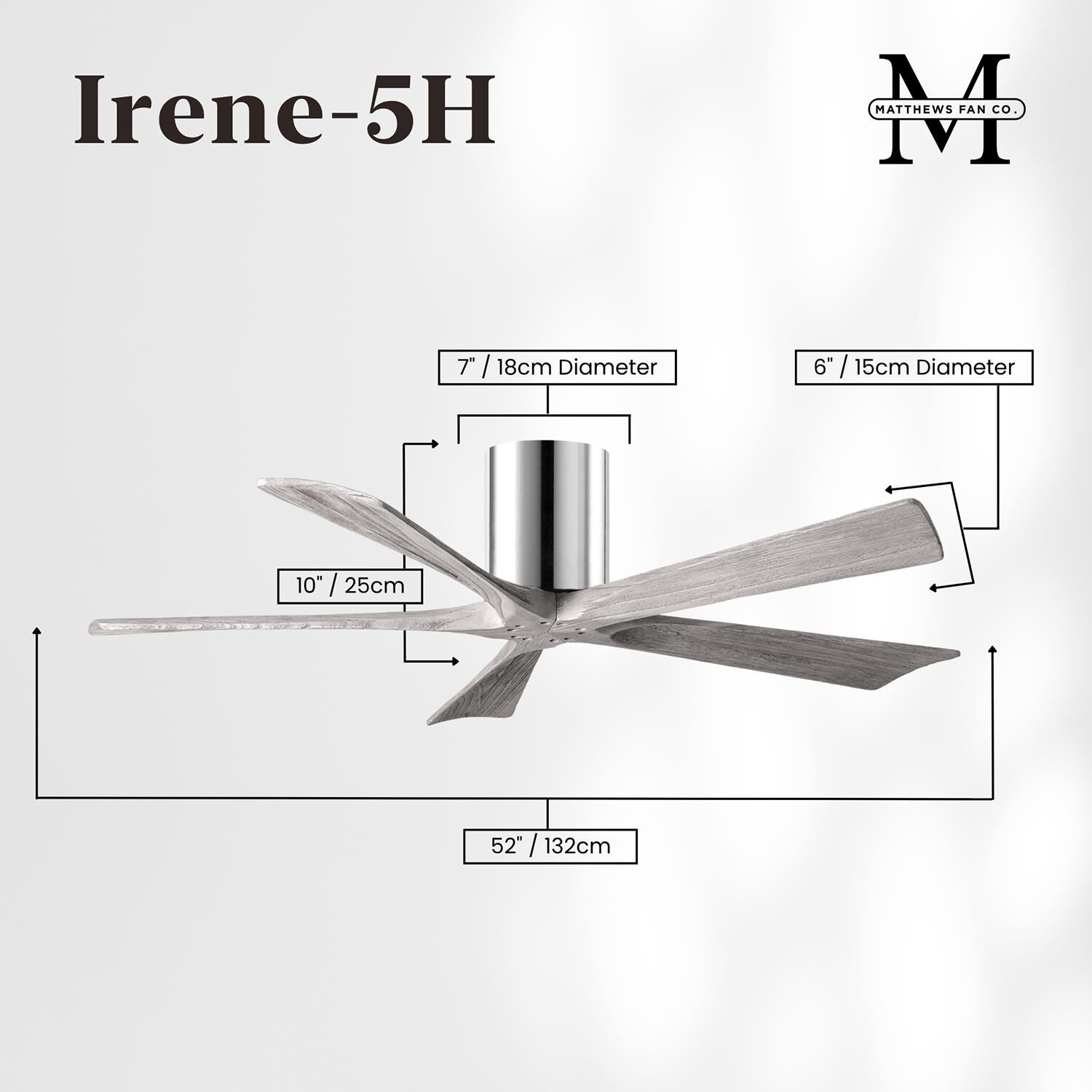 Irene 52 Inch Flush Mount Fan by Matthews Fan Company