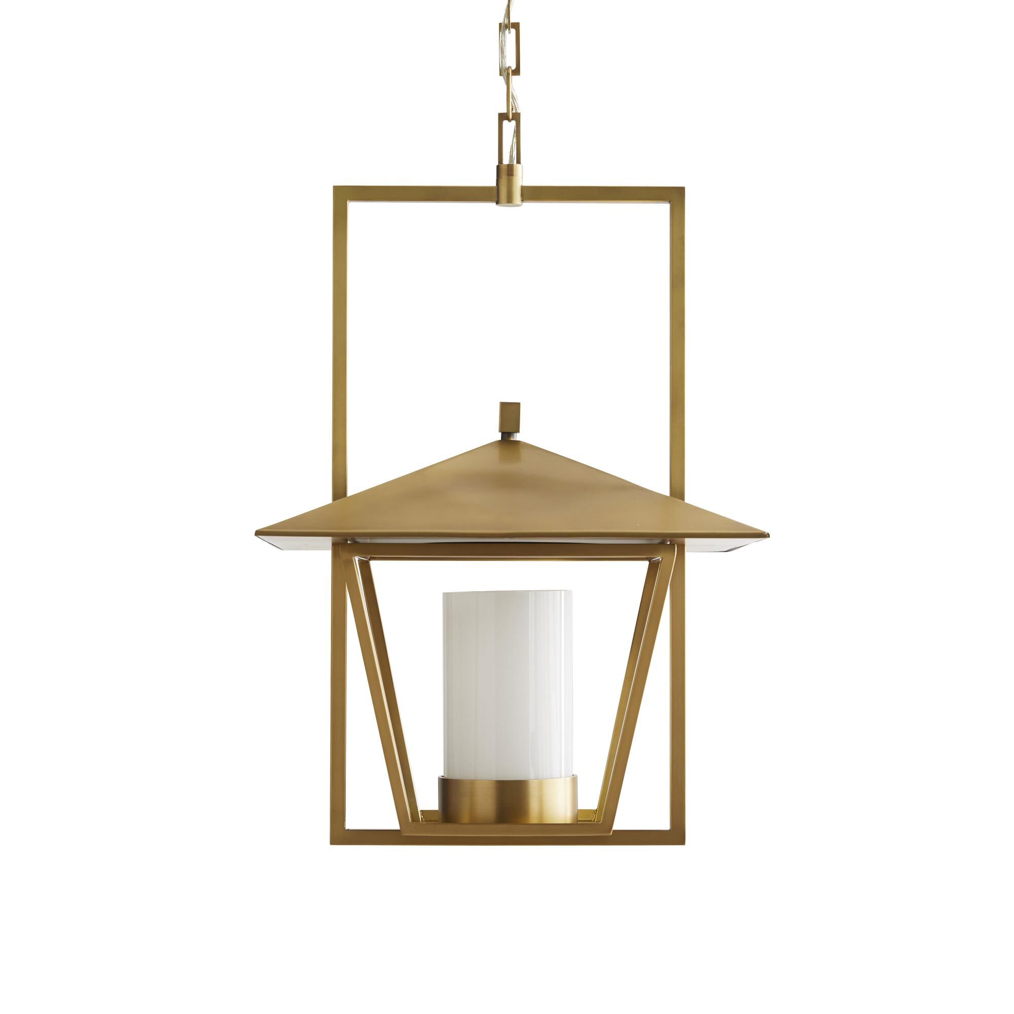 Shown in Antique Brass finish and Yes shade