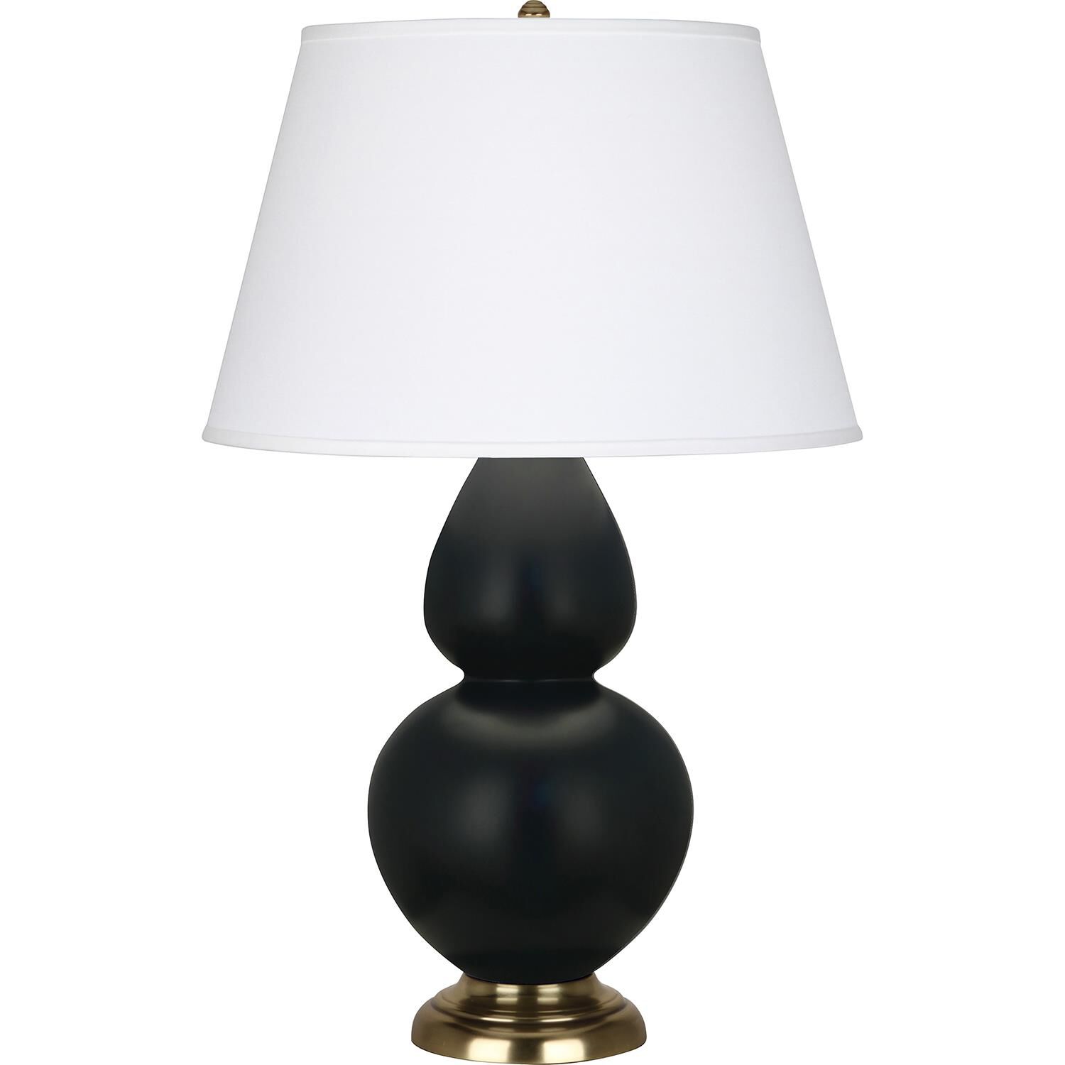 Shown in Matte Obsidian finish and Pearl shade and Antique Natural Brass accent