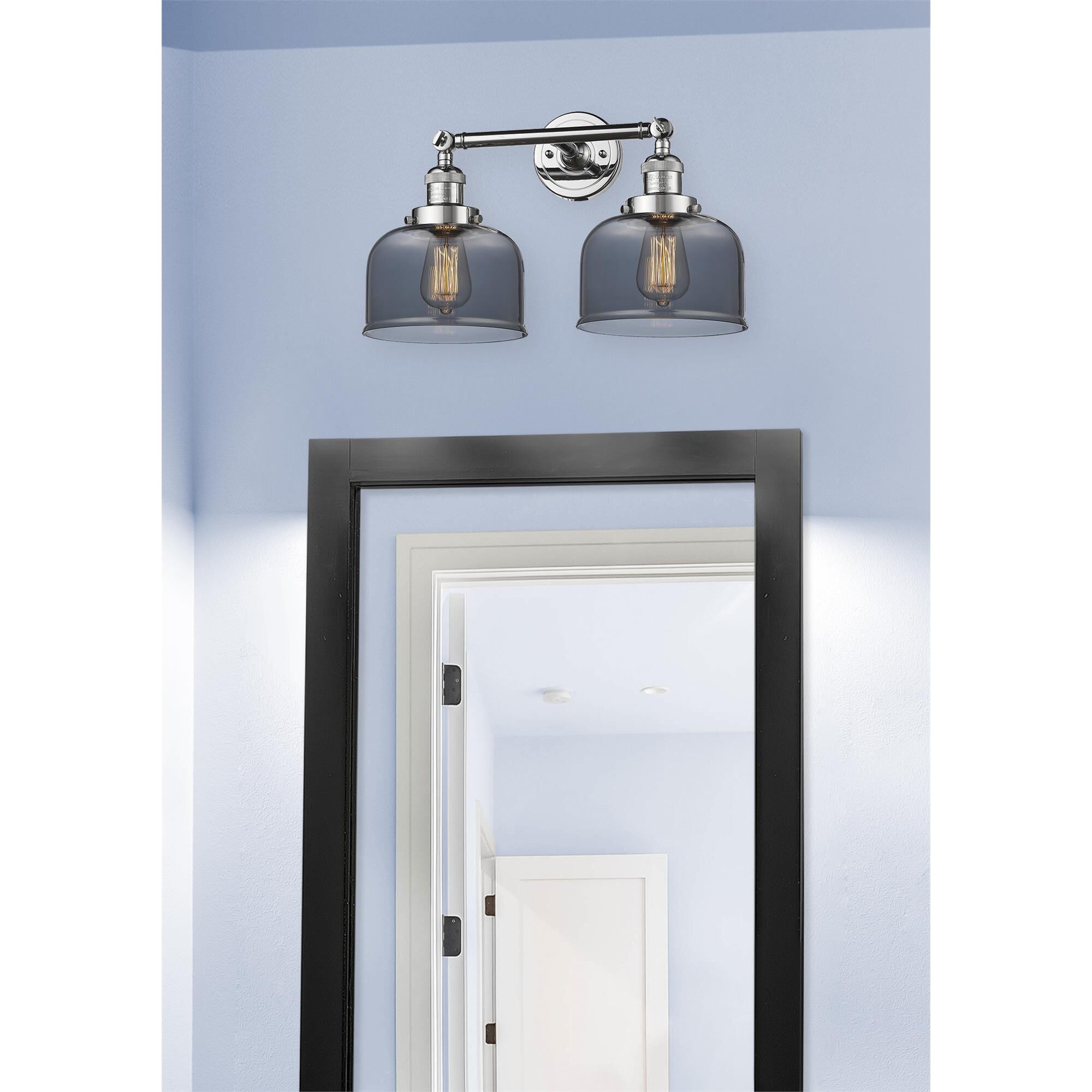 Shown in Polished Chrome finish and Plated Smoked glass