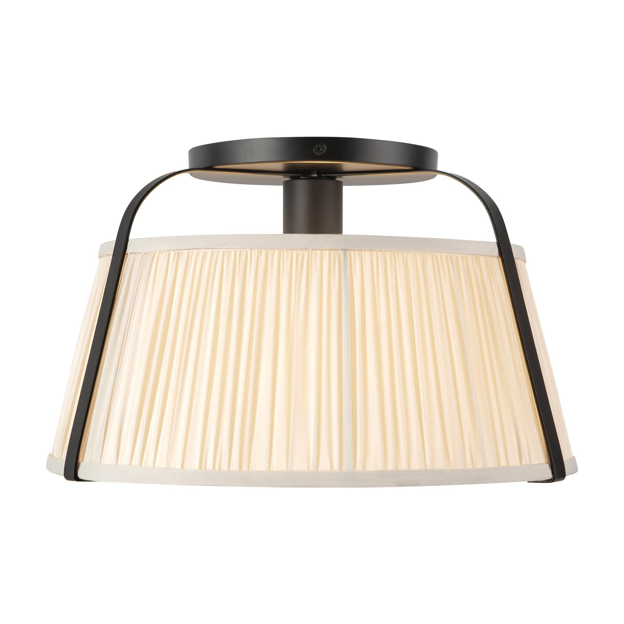 Shown in Matte Black finish and Frosted Polycarbonate Diffuser glass and White Linen shade