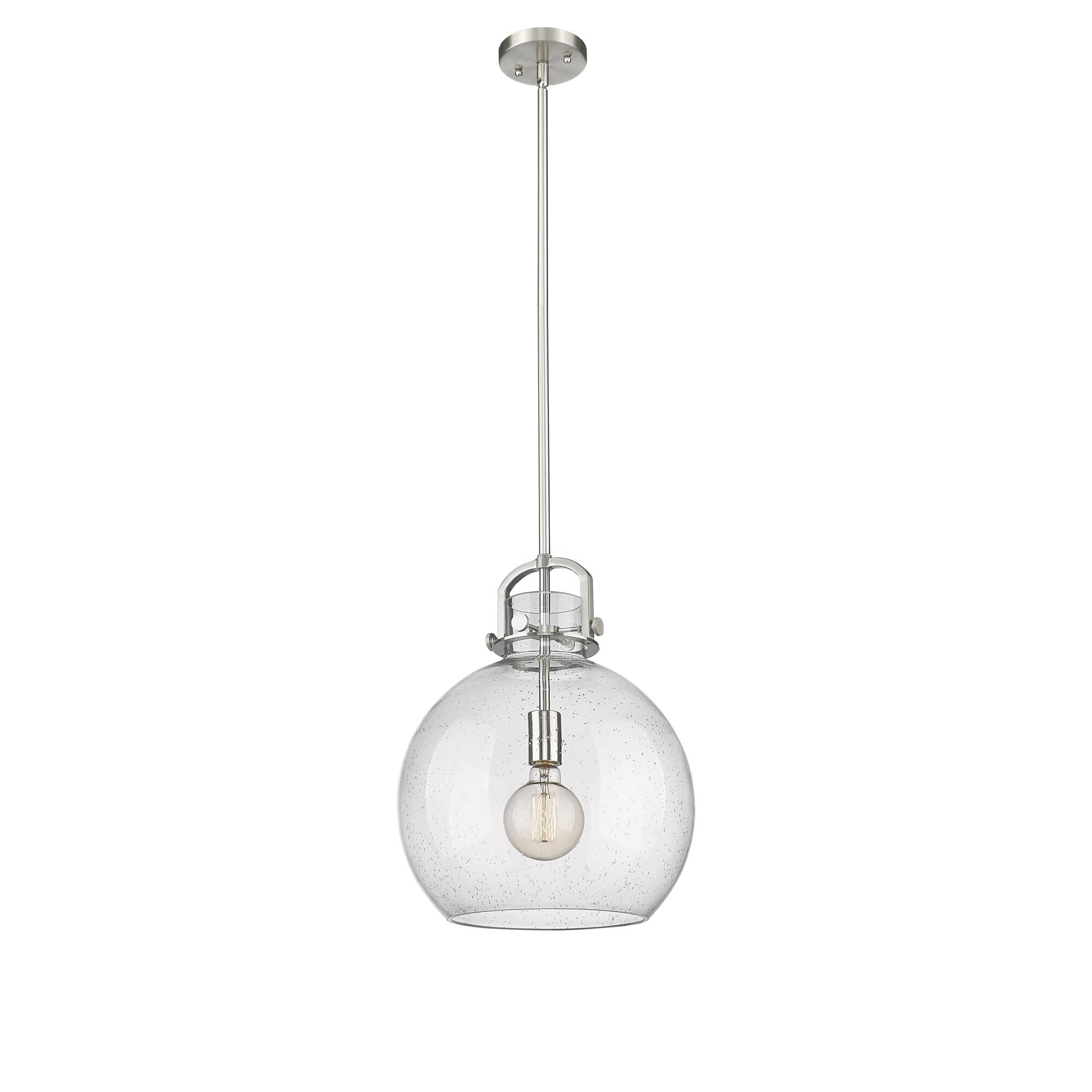Shown in Satin Nickel finish and Seedy glass