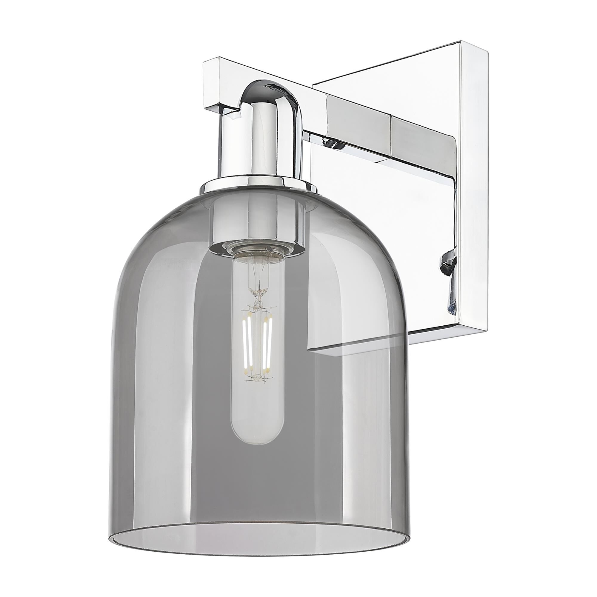 Shown in Polished Chrome finish and Light Smoke glass