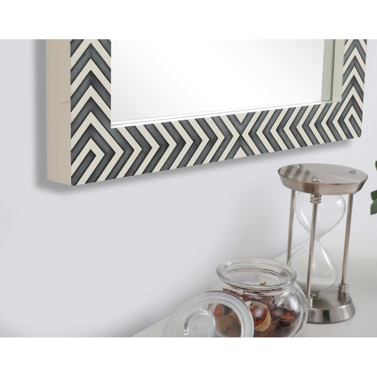 Rectangular mirror 32x27 inch in chevron Wall Mirror by Elegant Decor