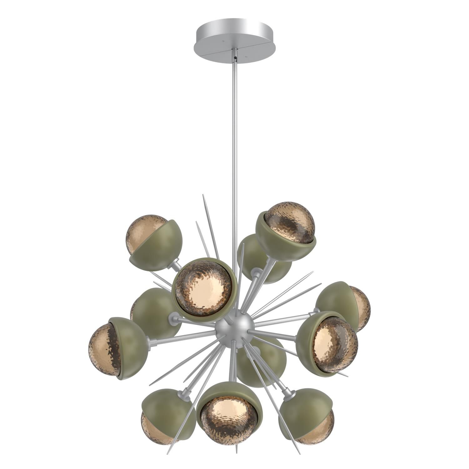 Shown in Classic Silver finish and Bronze glass and Sage Green accent