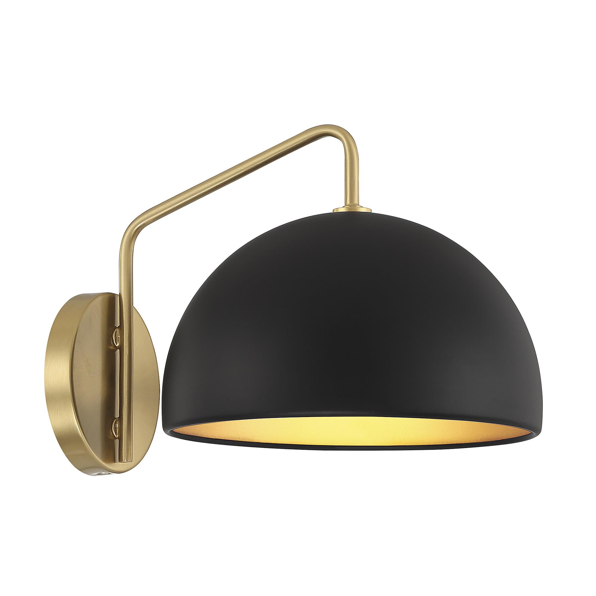 Shown in Matte Black with Natural Brass finish and Metal shade