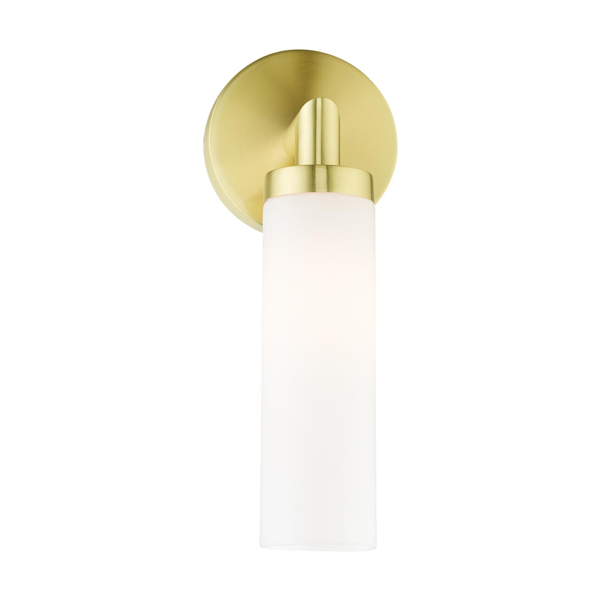 Shown in Satin Brass finish and Hand Blown Satin Opal White glass and Hand Blown Satin Opal White Glass shade