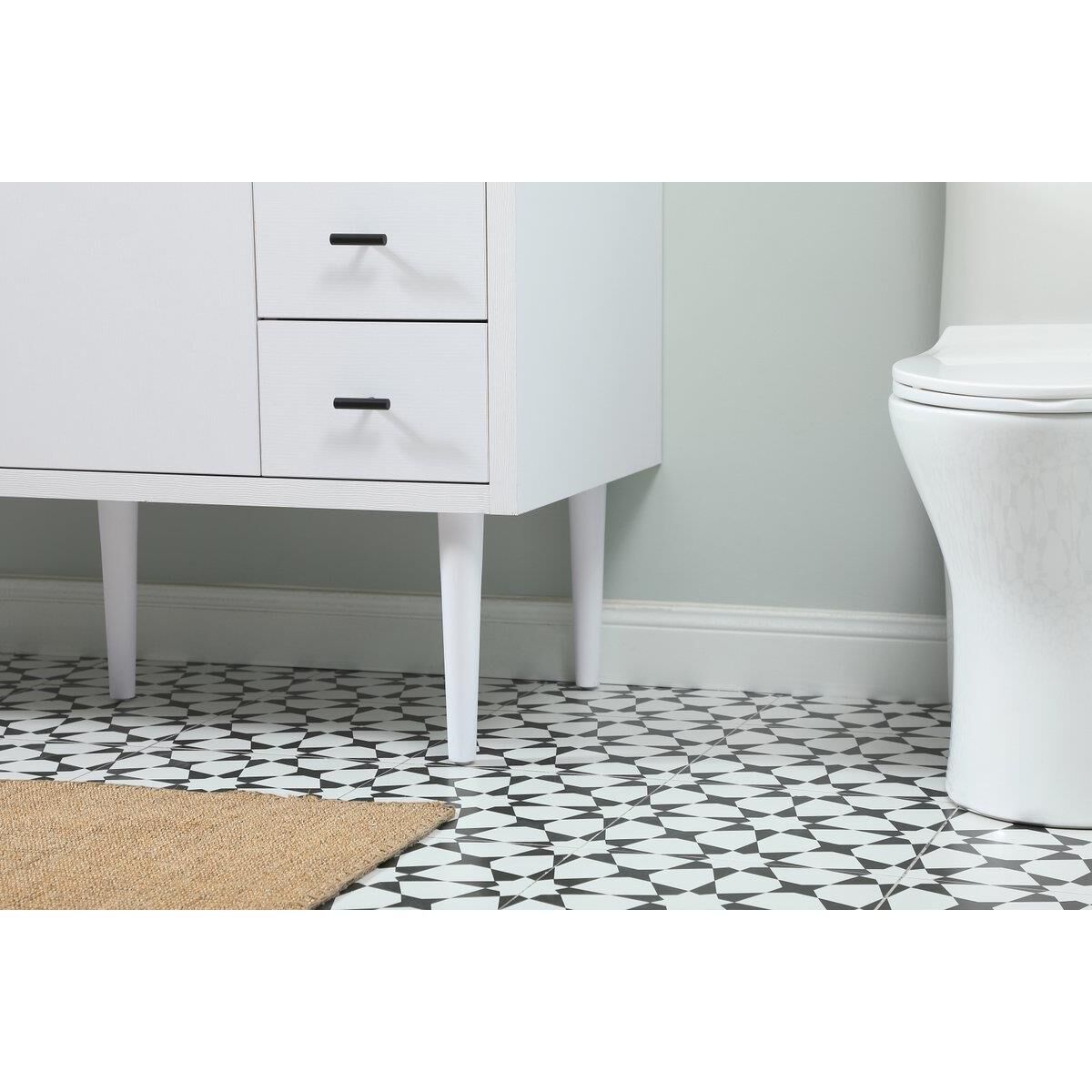 Shown in White finish and Backsplash accent