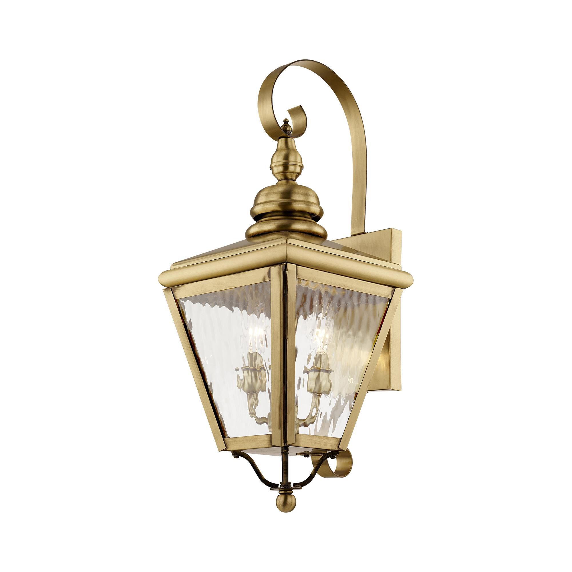 Shown in Antique Brass finish and Clear Water glass