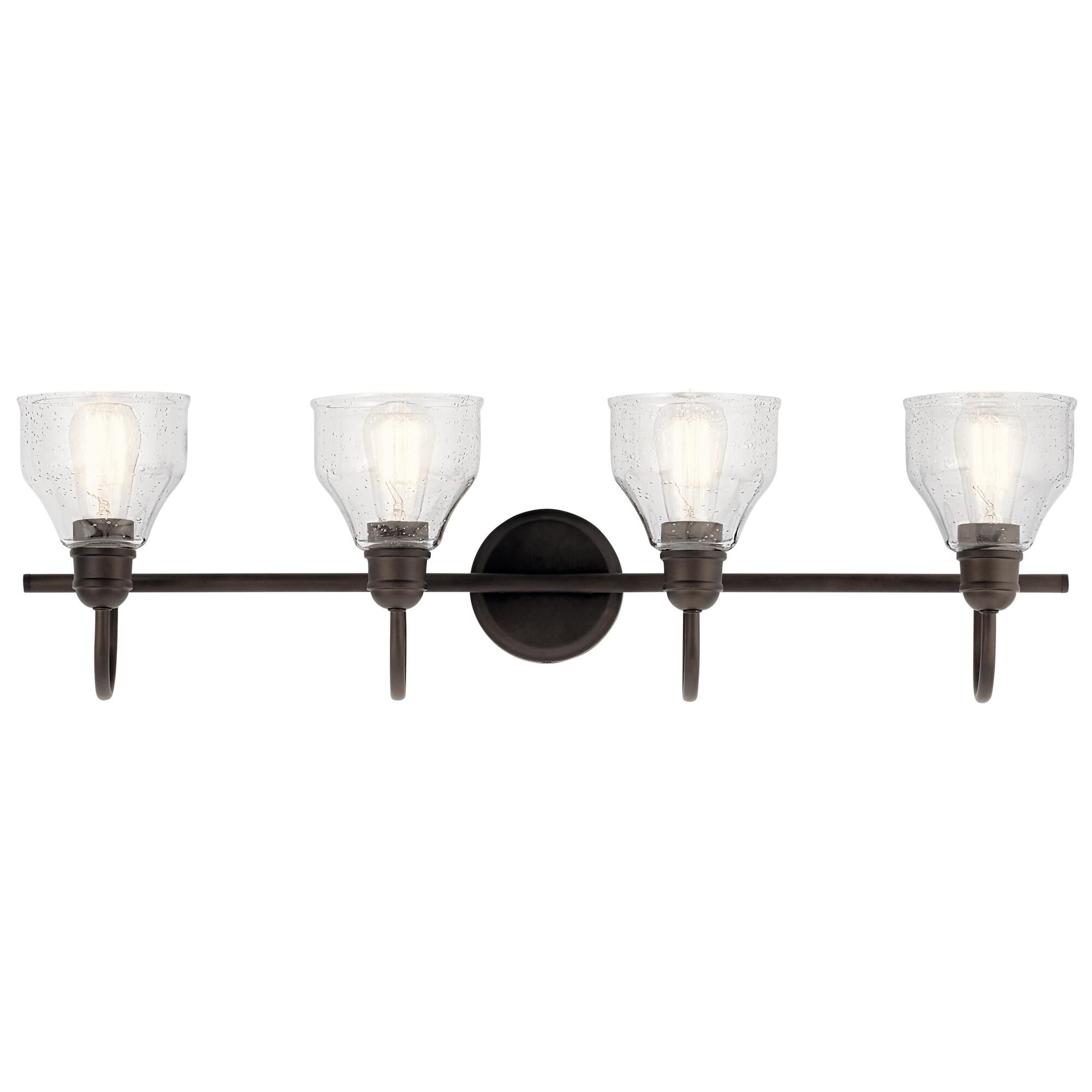 Shown in Olde Bronze finish and Clear Seeded glass