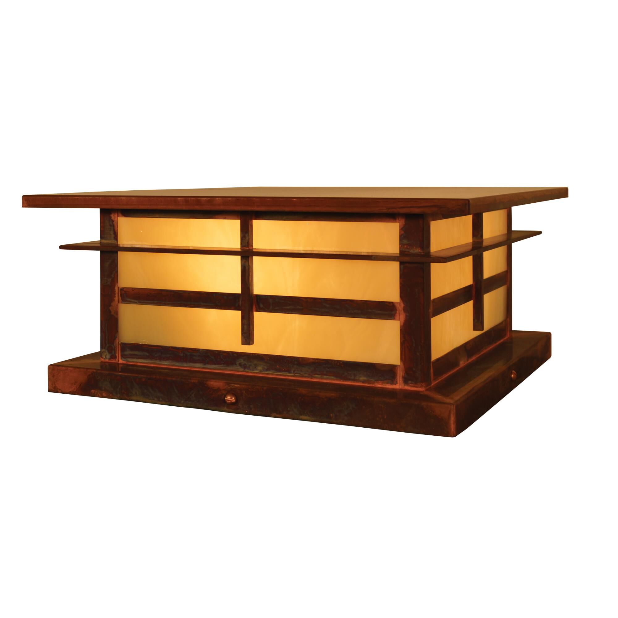 Shown in Raw Copper finish and Cream glass