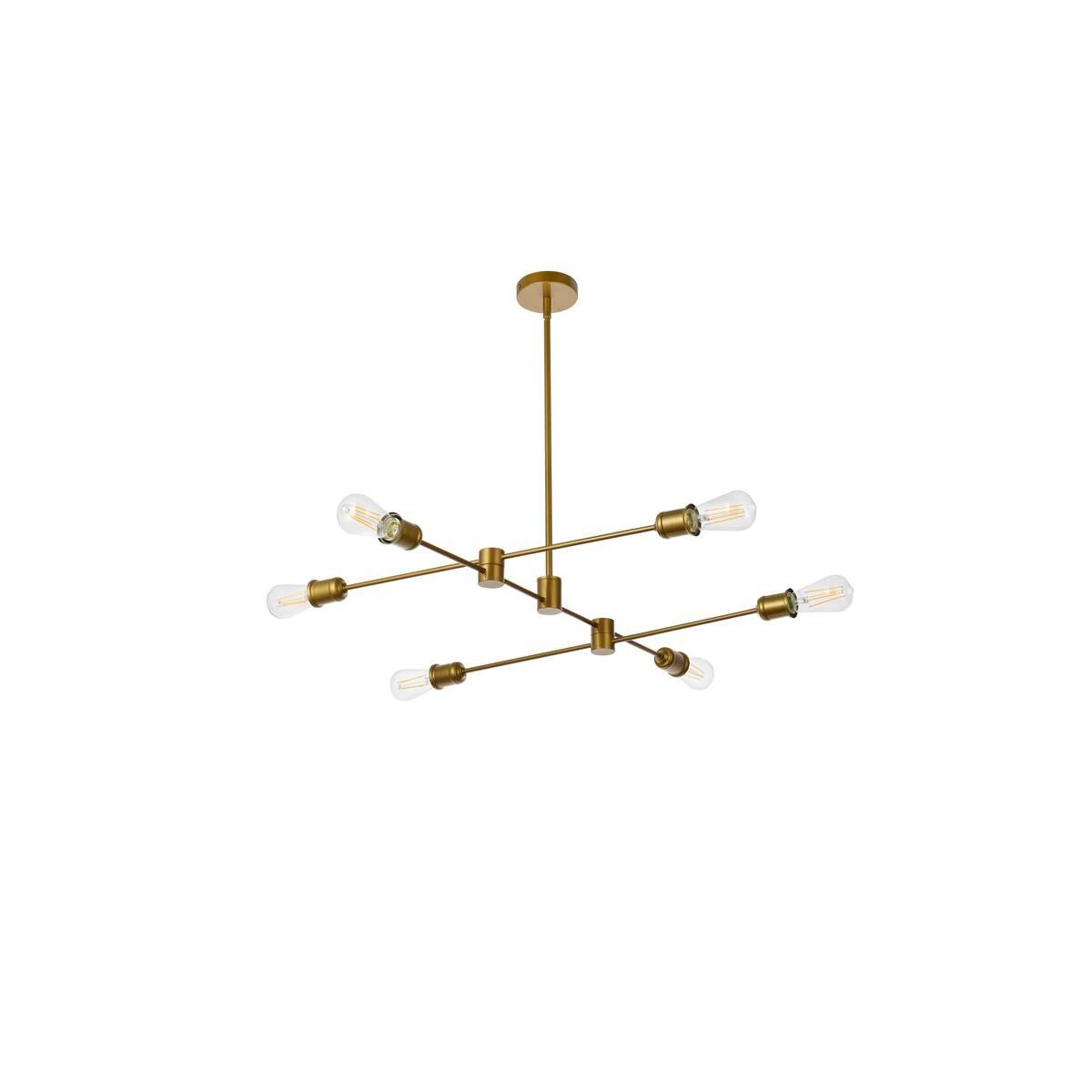 Xavier 35 Inch 6 Light Linear Suspension Light by Elegant Lighting