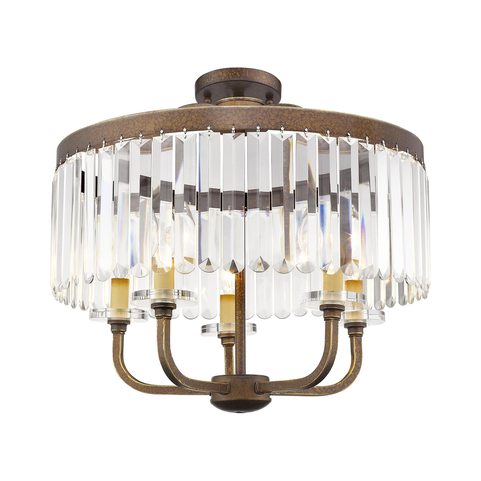 Shown in Hand Painted Palacial Bronze finish and Clear crystal