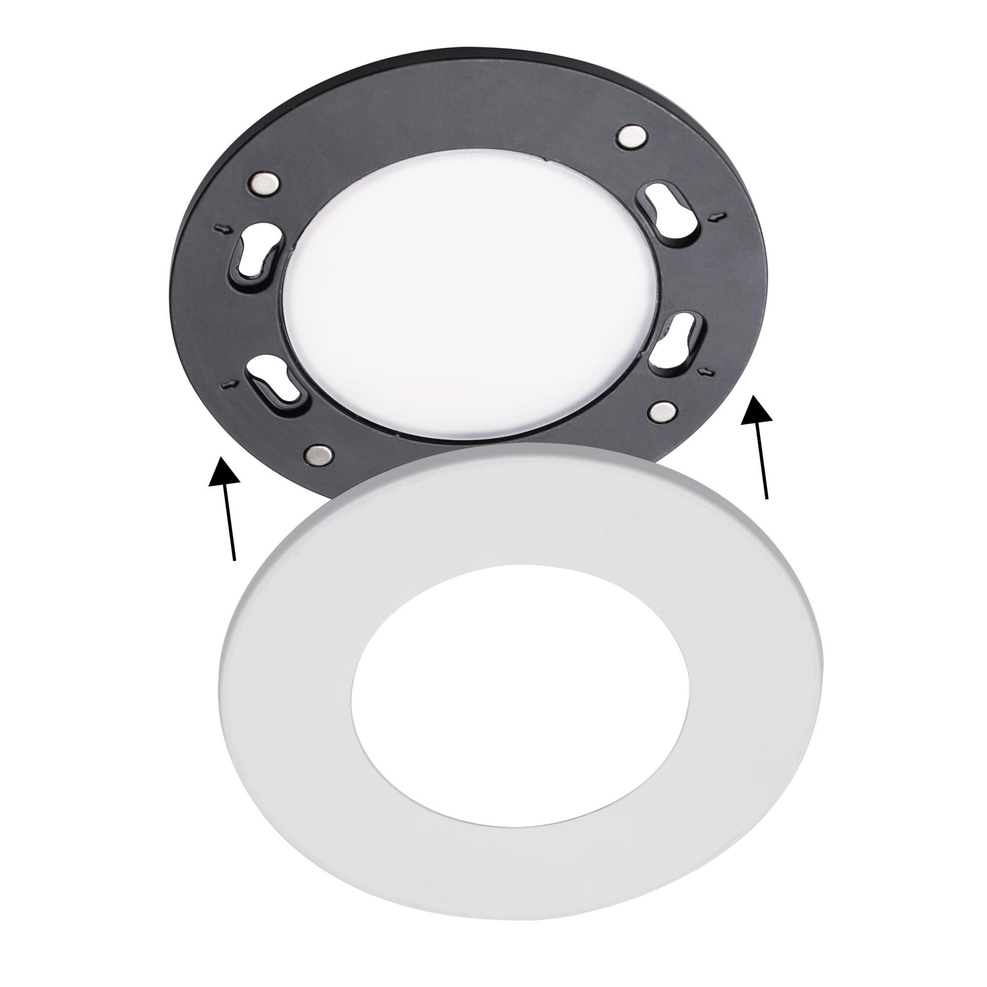 Shown in White finish and Frosted glass