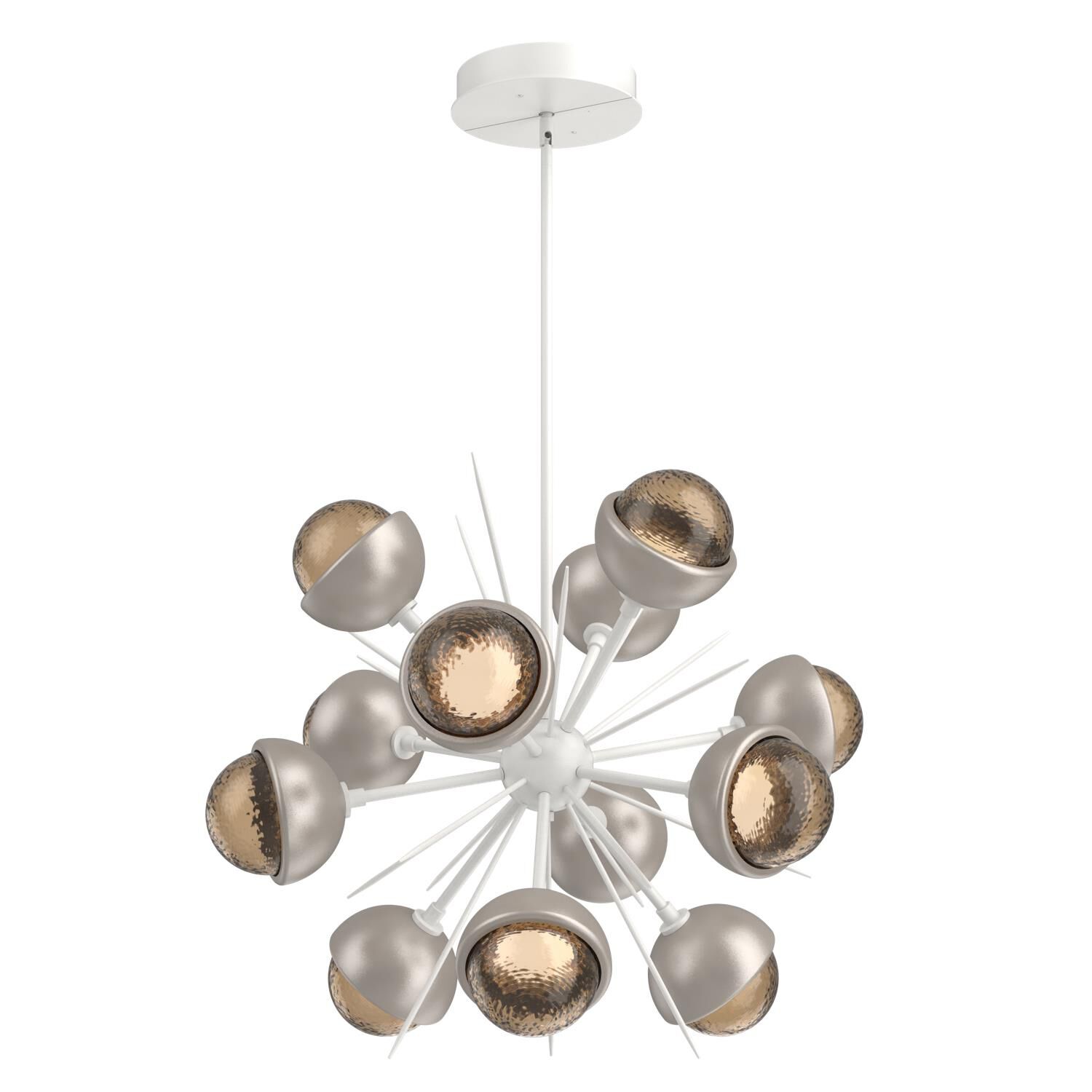 Shown in Salt White finish and Bronze glass and Beige Silver accent