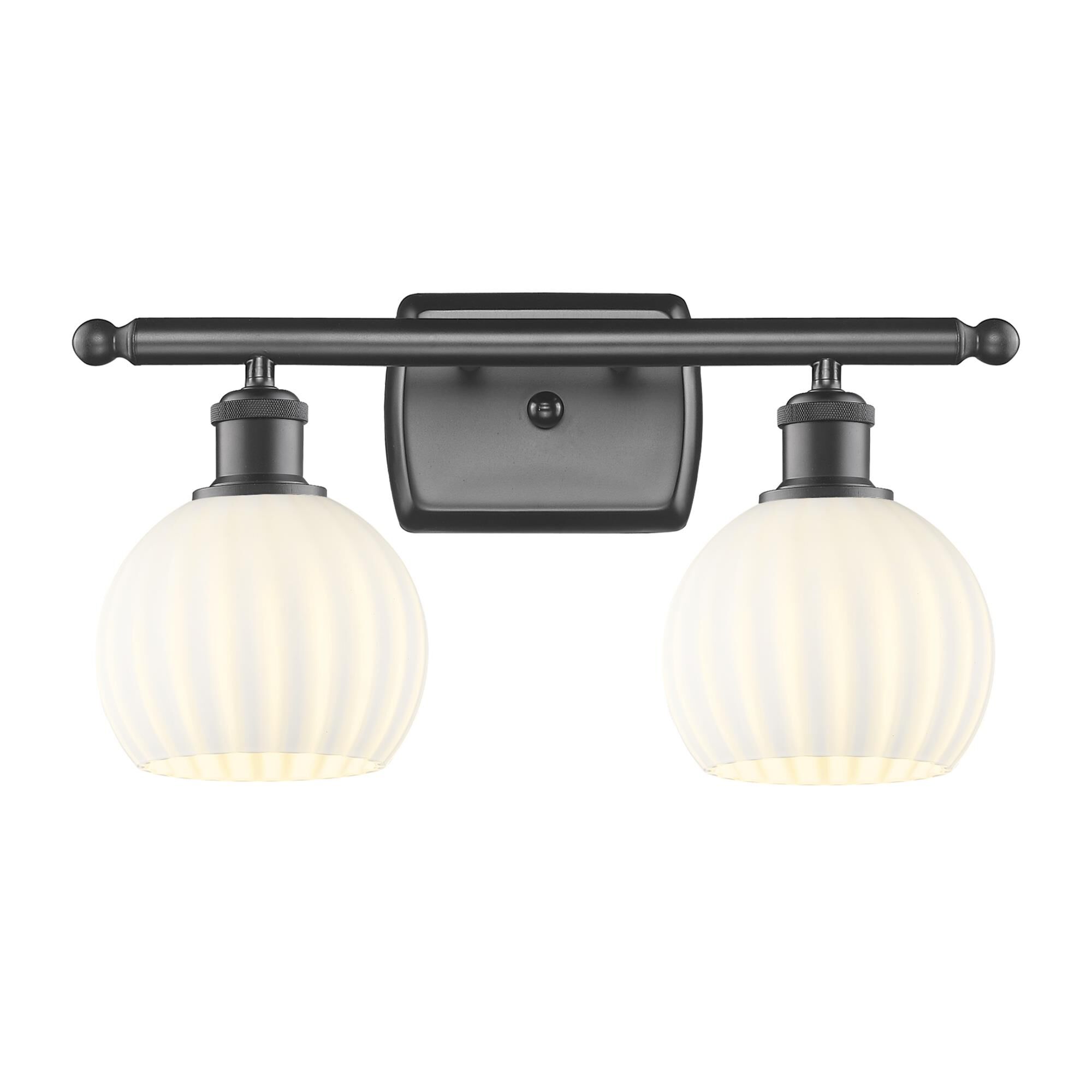 Shown in Oil Rubbed Bronze finish and White Venetian glass
