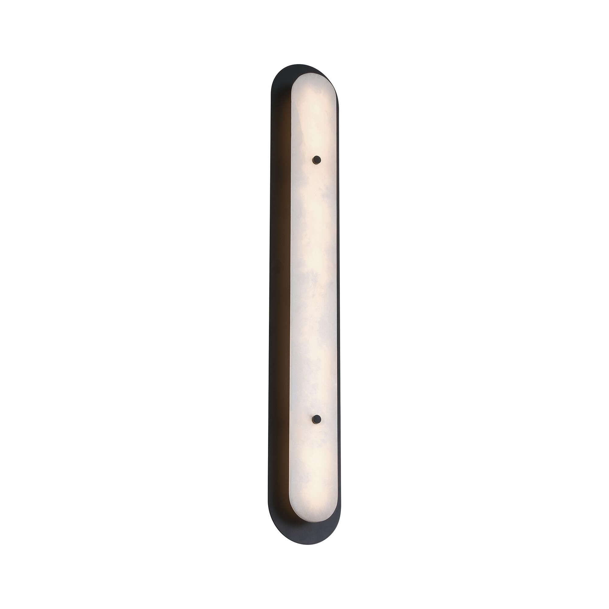 Shown in Black finish and Alabaster glass