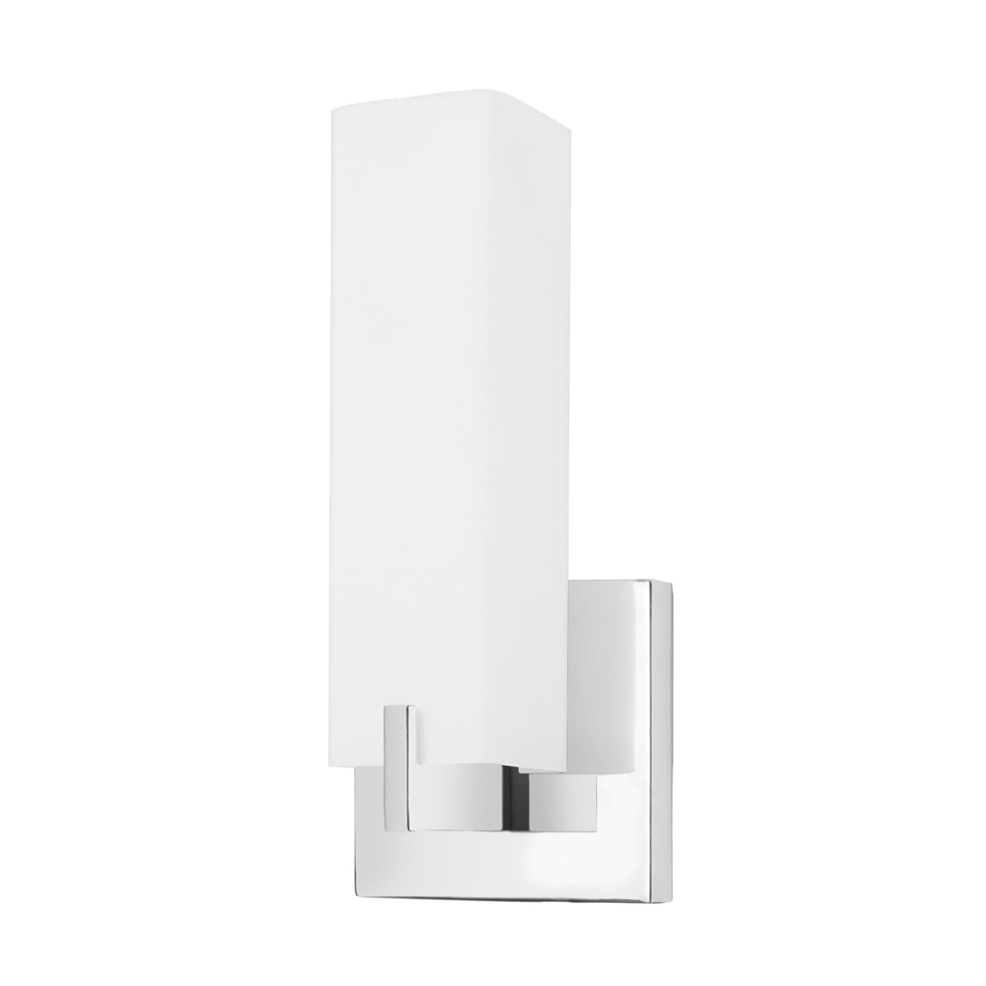 Shown in Chrome finish and White Opal glass