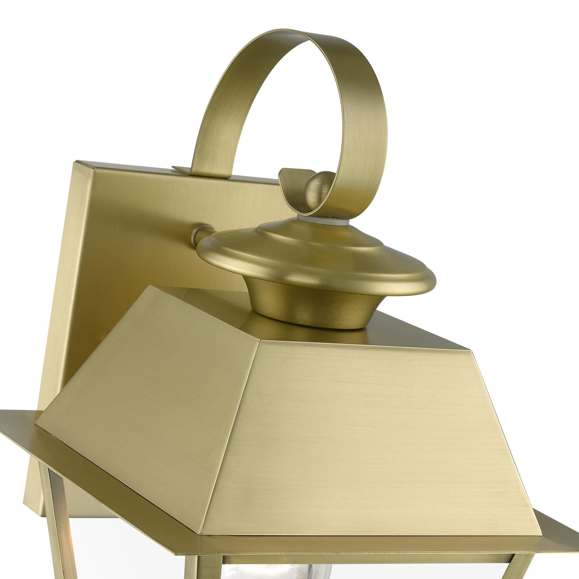 Shown in Natural Brass finish and Clear glass